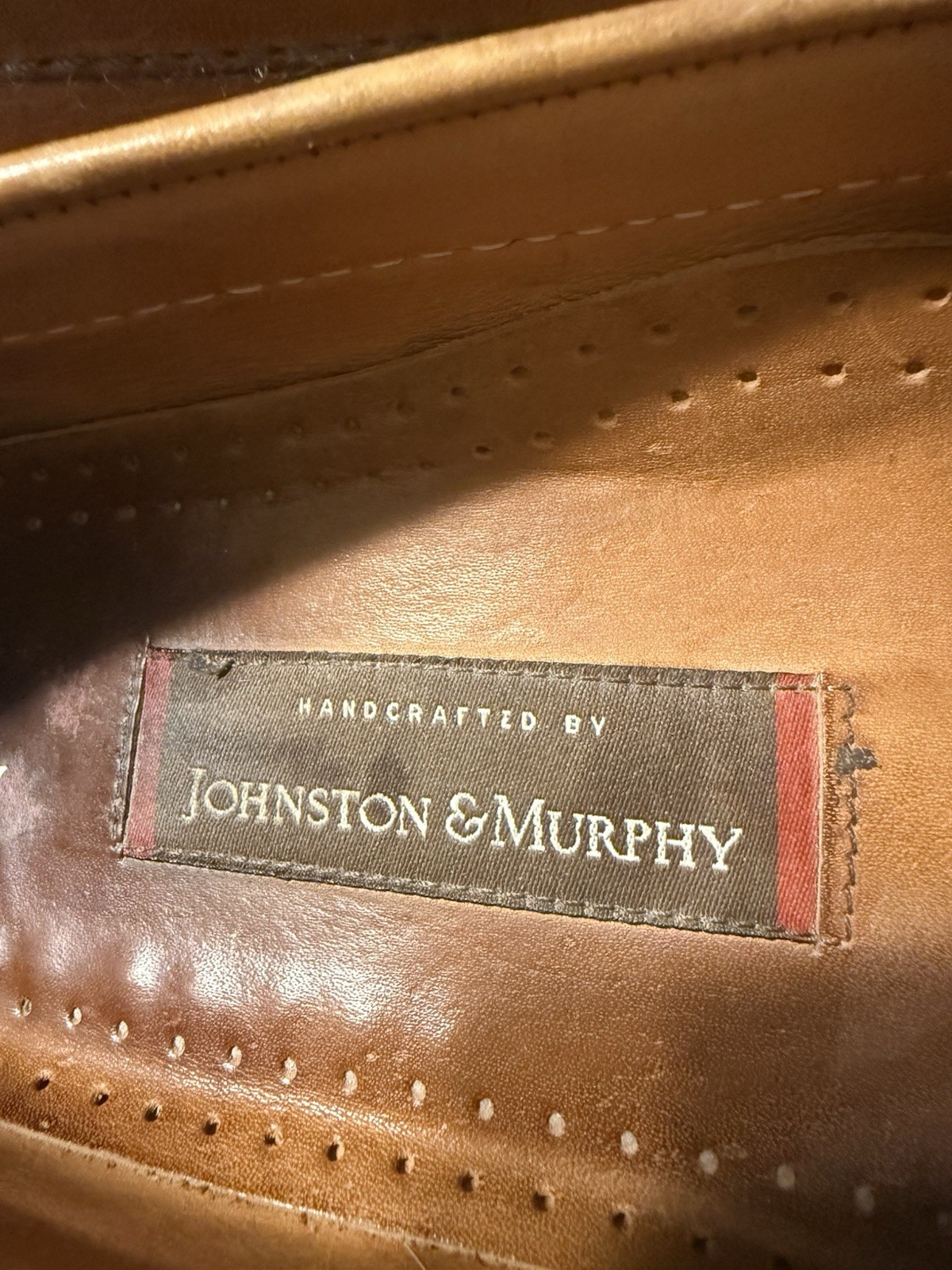 Early 2000’s Johnston & Murphy Mens 13 M Brown Leather Woven Venetian Loafers