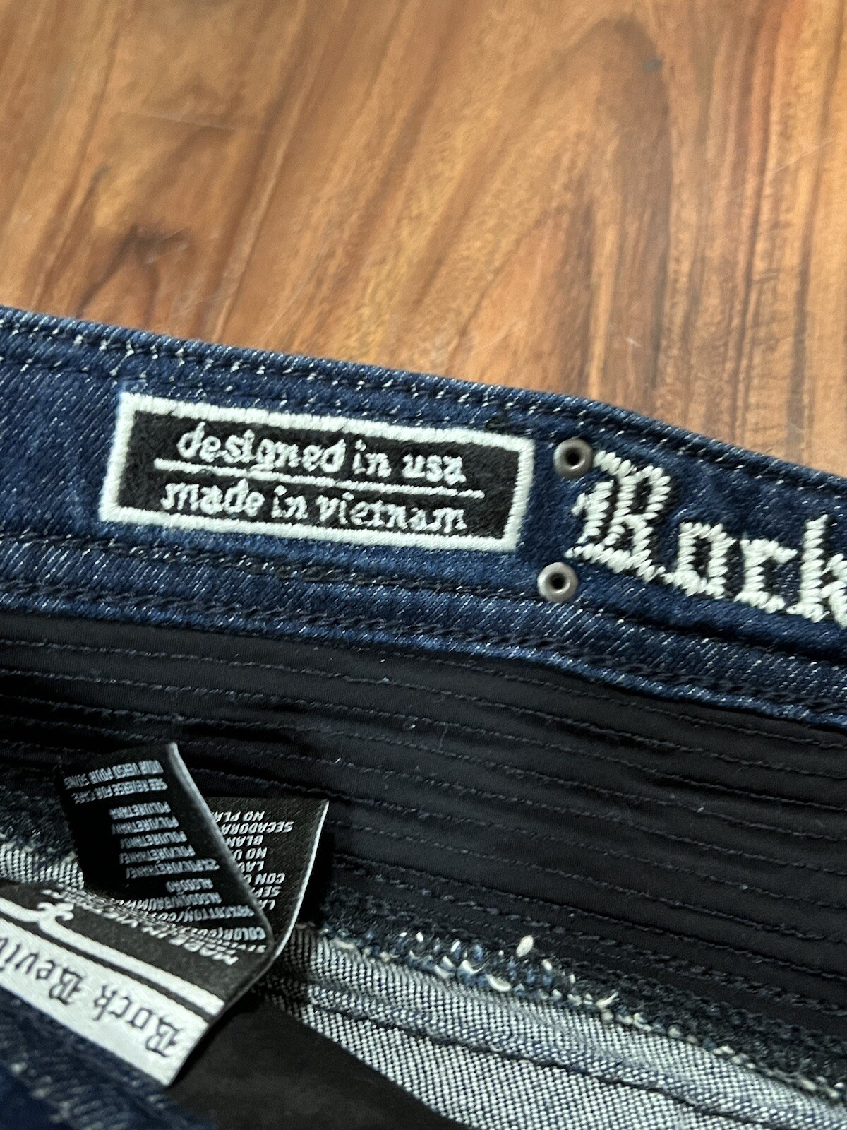 Rock Revival Moto Distressed Rip Zipper Vaclar Jeans RR Motorcycle Biker 32×31