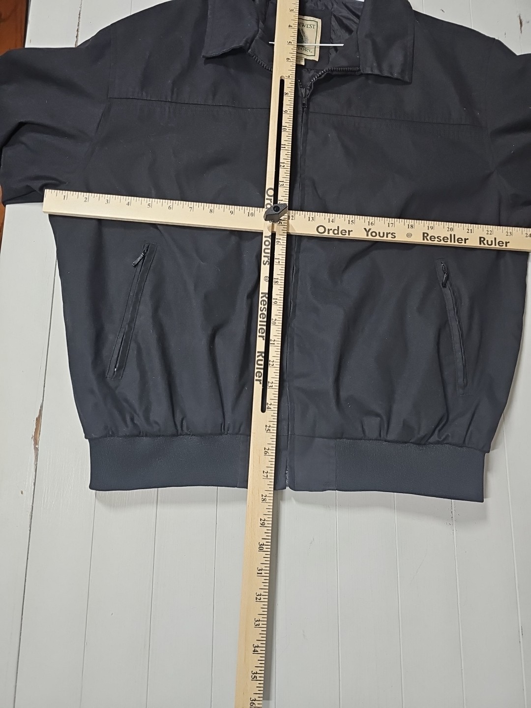 Northwest Territory Black Bomber Jacket Size Medium Made In Sri Lanka