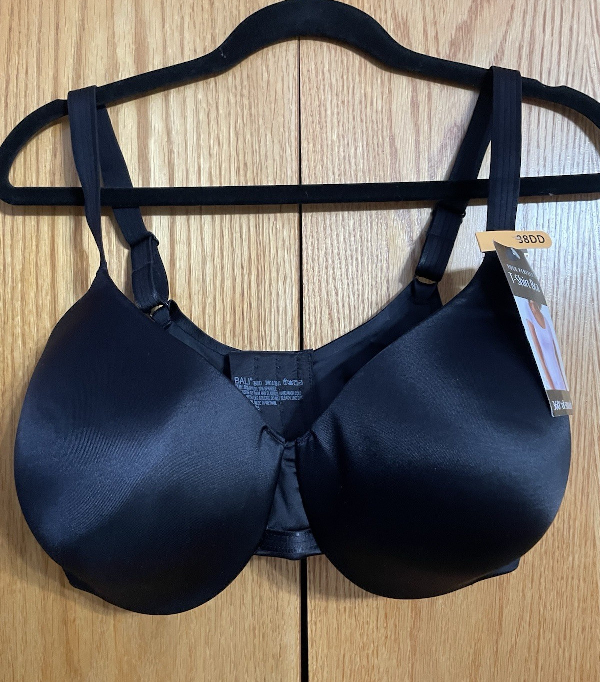 Bali One Smooth U Perfect T-Shirt Bra Black 38DD Underwired DF3W11