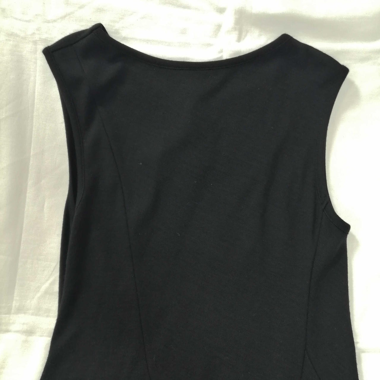 Y’s Wool Dress M Black Unique Asymmetrical Design, Stretch Fabric