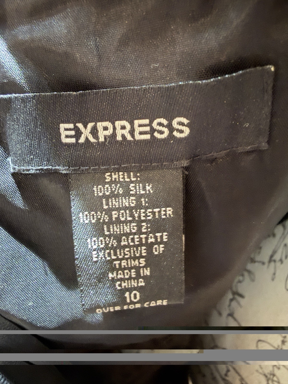 Express Black Silk Chiffon Sheer Lined A-Line Scoop Neck Dress Belt Zip 10