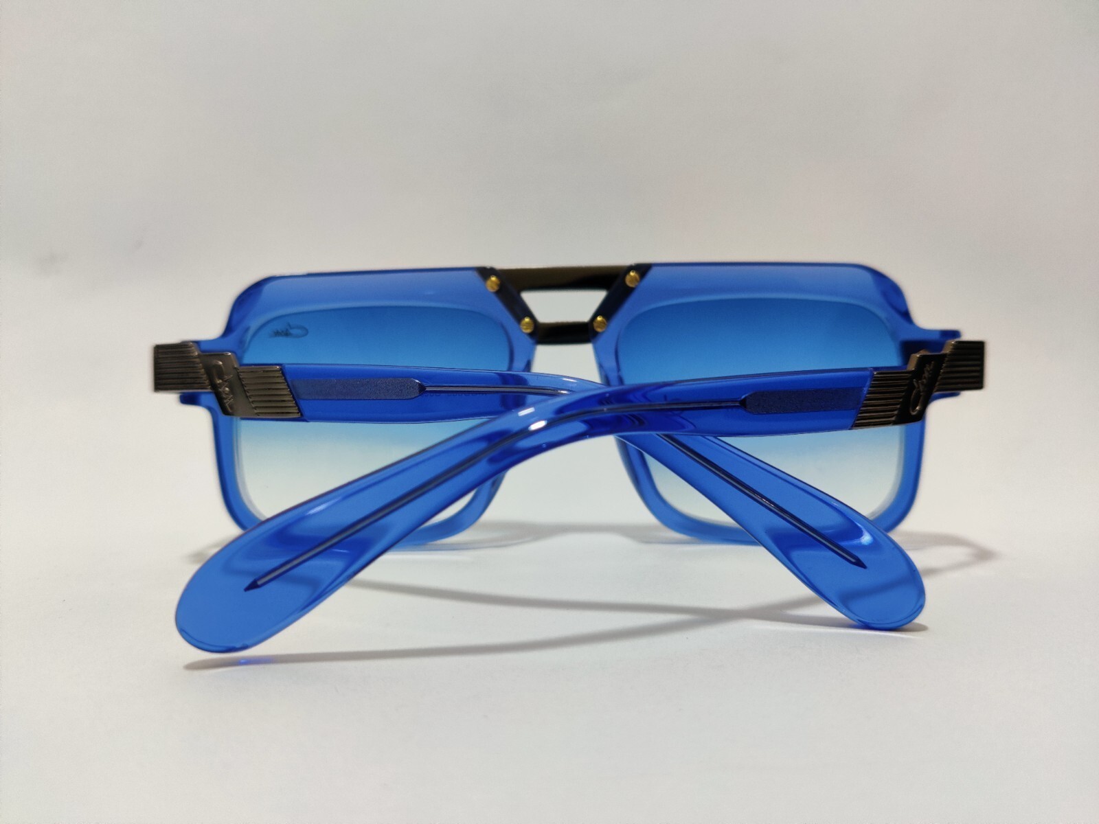 Cazal Sunglasses Night Blue Crystal Gun Metal Frame Blue Lens unisex Glasses