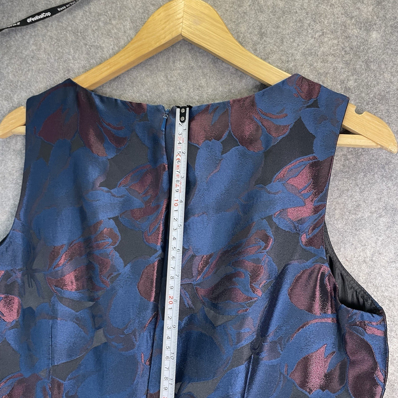 Hobbs London A Line Dress Womens UK 14 Floral Blue Red Pattern Midi Chic