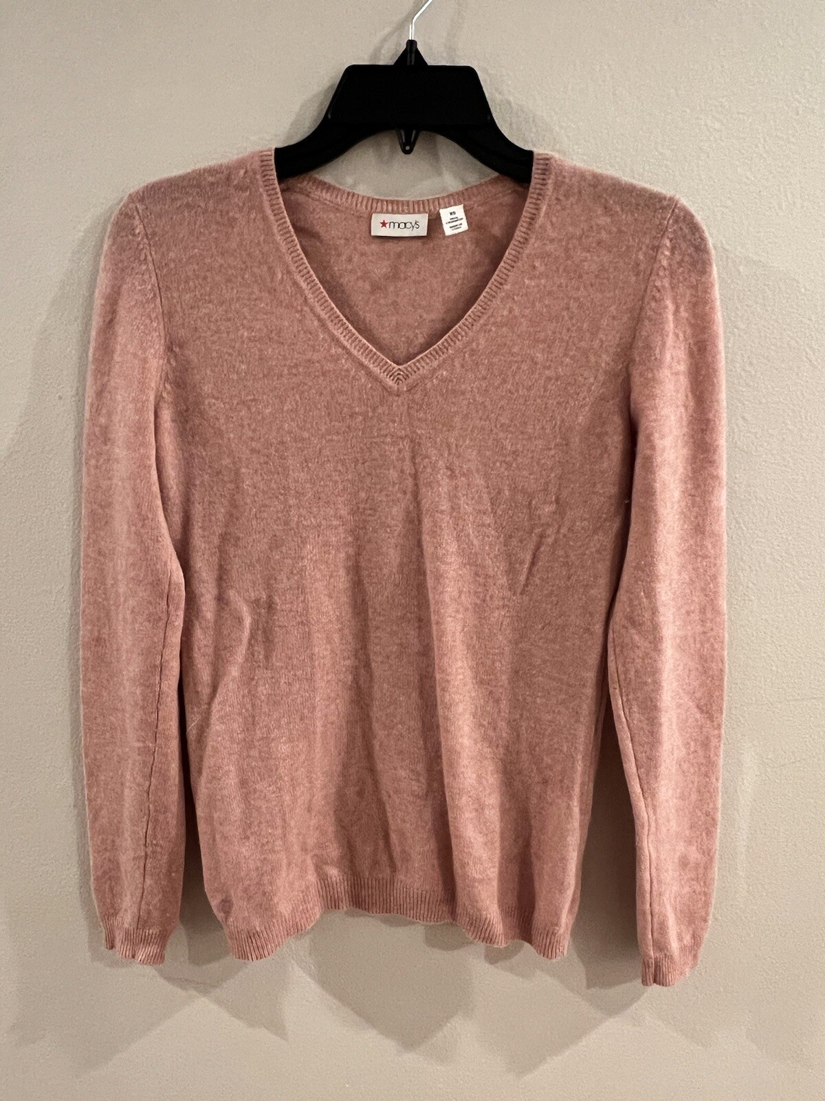Macy’s 100% Cashmere Sweater XS Soft Pink Minimalist Classic Feminine
