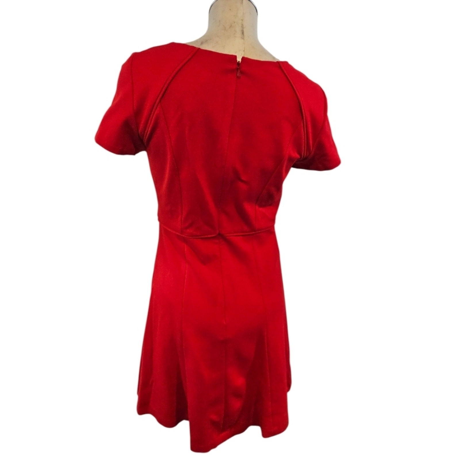 J.Crew Size 6 Red Fit Flare Dress A-Line Short Sleeve