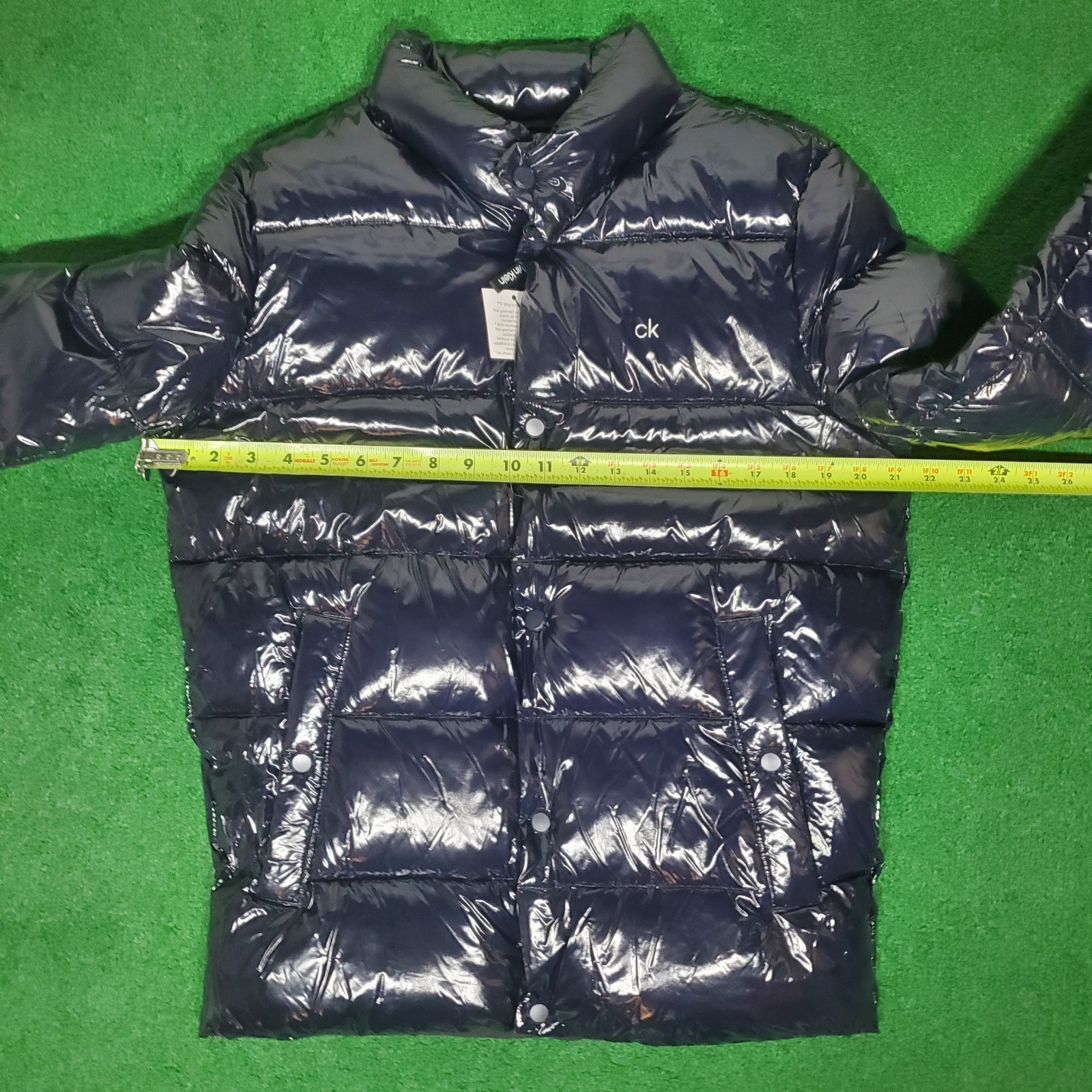 NWT $225.00 Calvin Klein Mens Water Resist Puffer Jacket Navy Blue Size Small