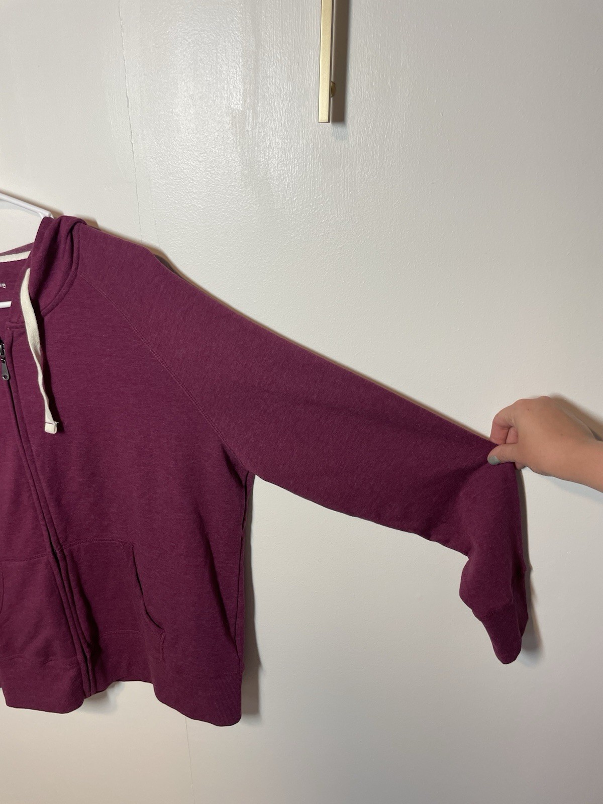 Eddie Bauer Purple Solid Full Zip Hooded Hoodie w/ Pockets (Womens XL)