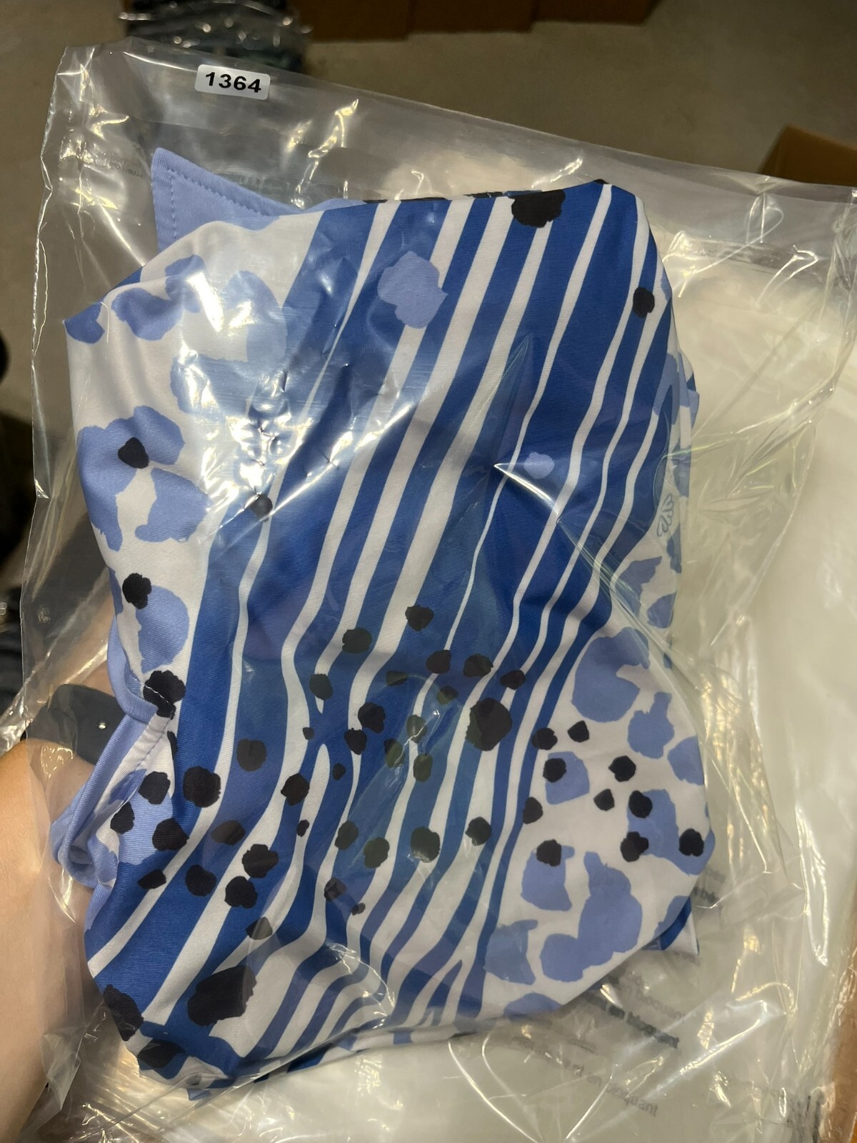 Ana Clare Active Blue White Black Animal Print Polo Top Women’s Size Large