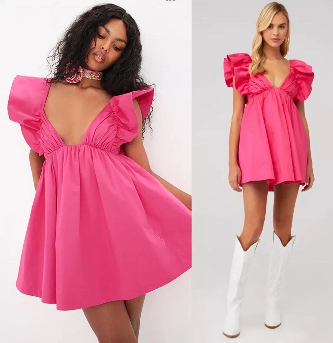 For Love And Lemons Clementine Mini Dress Womens Medium Pink Coquette Girl Party