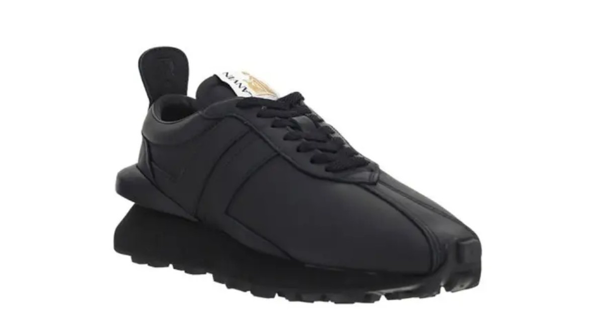 LANVIN Bumper Men’s Shoes Black Leather low top sneaker