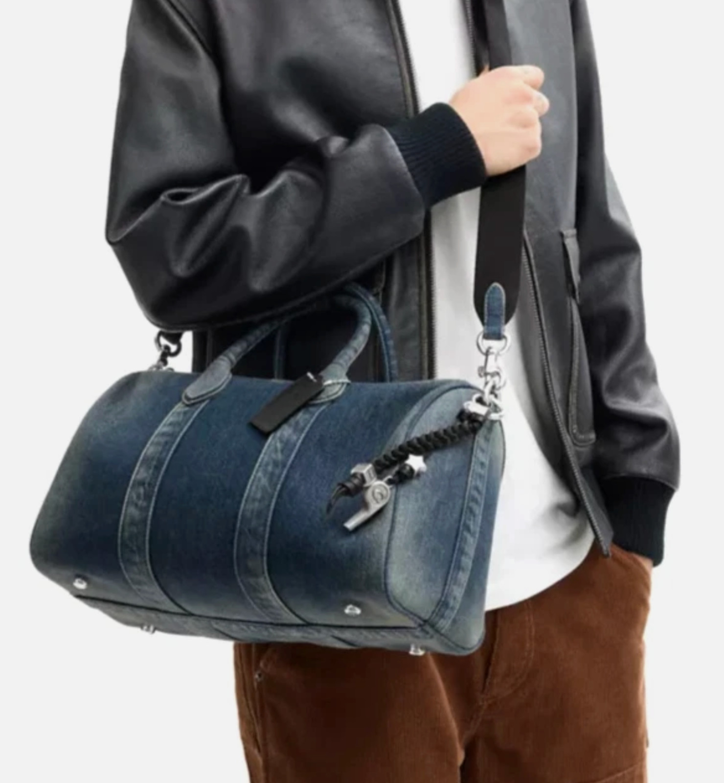 COACH Compass Bag 35 in Loved Denim CDU95 DDE Dark Denim_NWT_Expedited