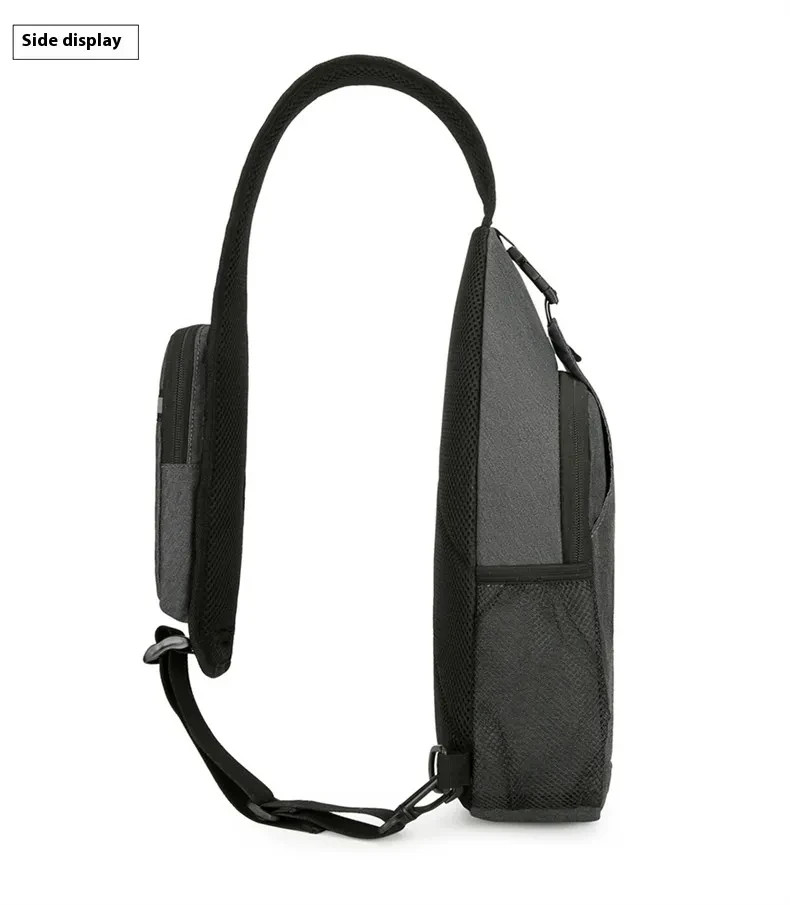 New Multifunctional Men’s Crossbody Shoulder Bag Hard-Wearing Canvas Chest Bag