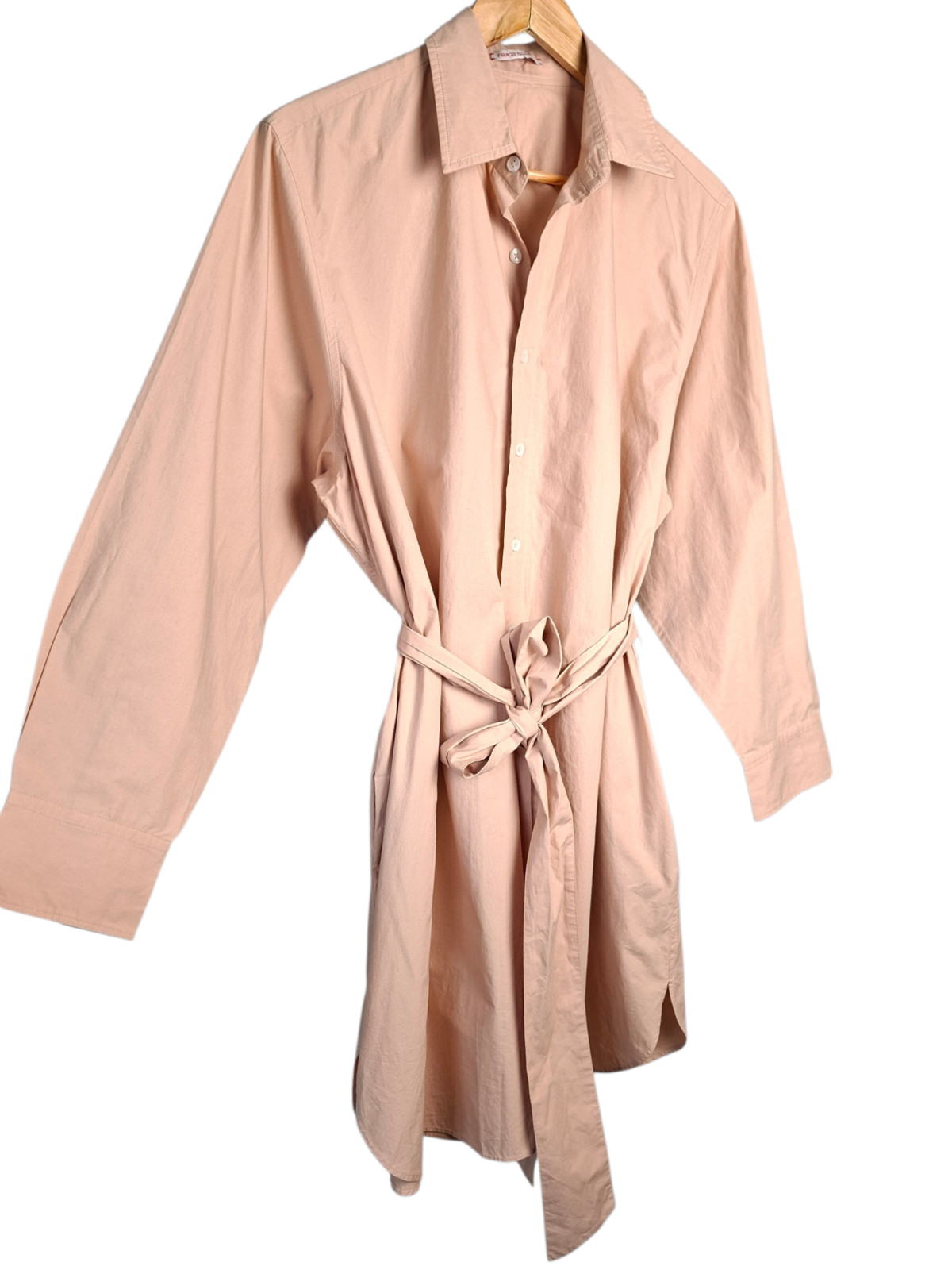 Frances Valentine Cotton Poplin Shirt Dress Structured Oversized Belted M/L