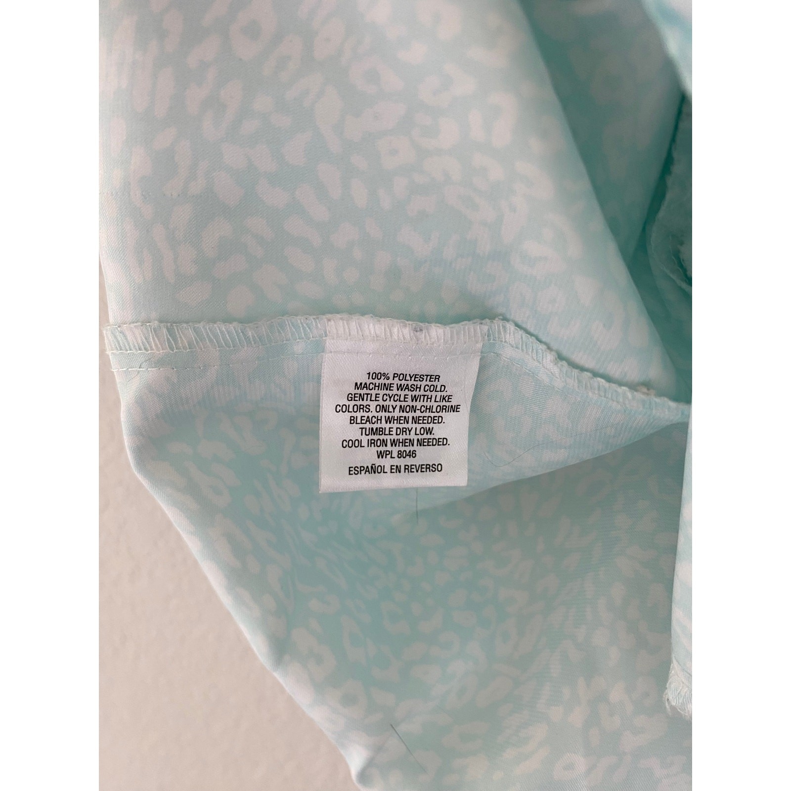 Size S/M Morgan Taylor Blue Leopard Satin-Look Lounge Robe