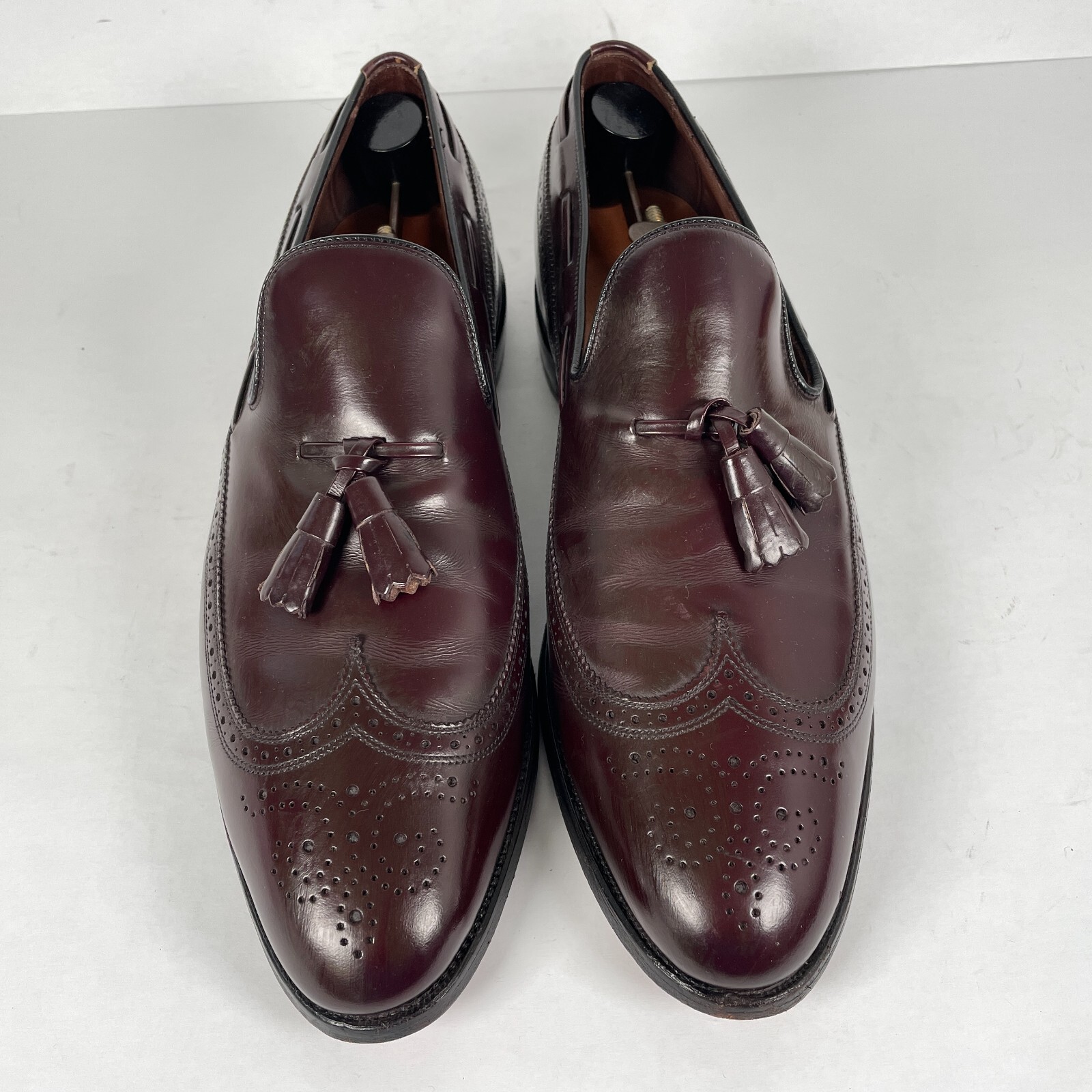 Allen Edmonds Berwick Tassel Loafers Mens Size 11.5 A Burgundy Leather Shoes