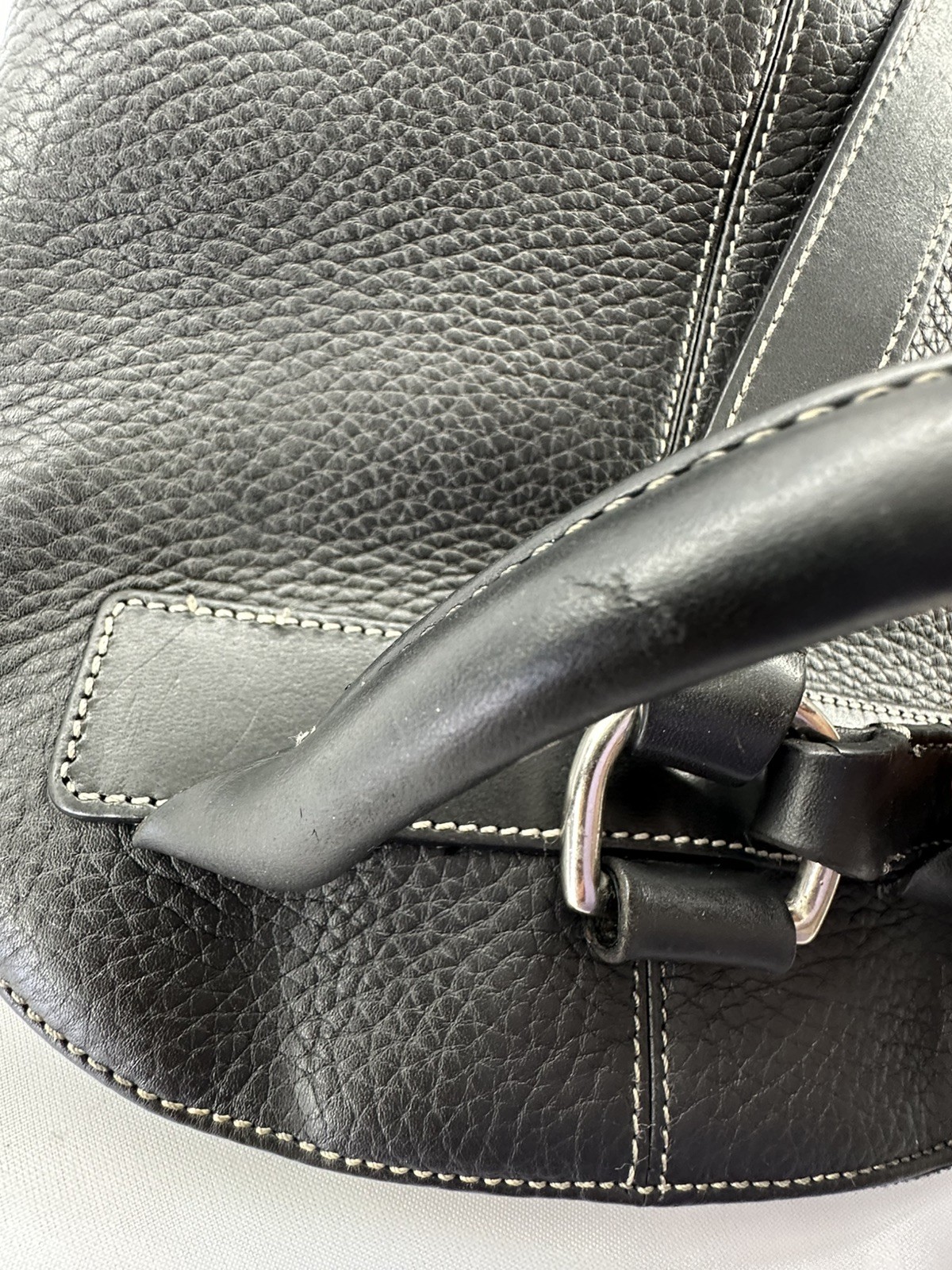 Dooney & Bourke Black Pebbled All Weather Leather Backpack Purse Y2K Zip