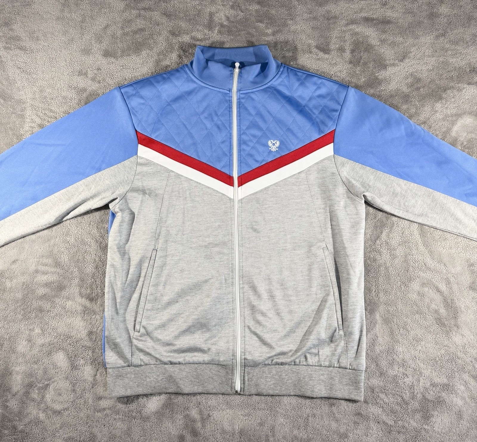 Imperial Motion Men’s VTG Russian Federation Full Zip Quilted Track Jacket, 2XL