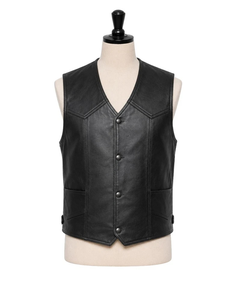 MC Inspired Black Leather Vest | California Riders Biker Vest