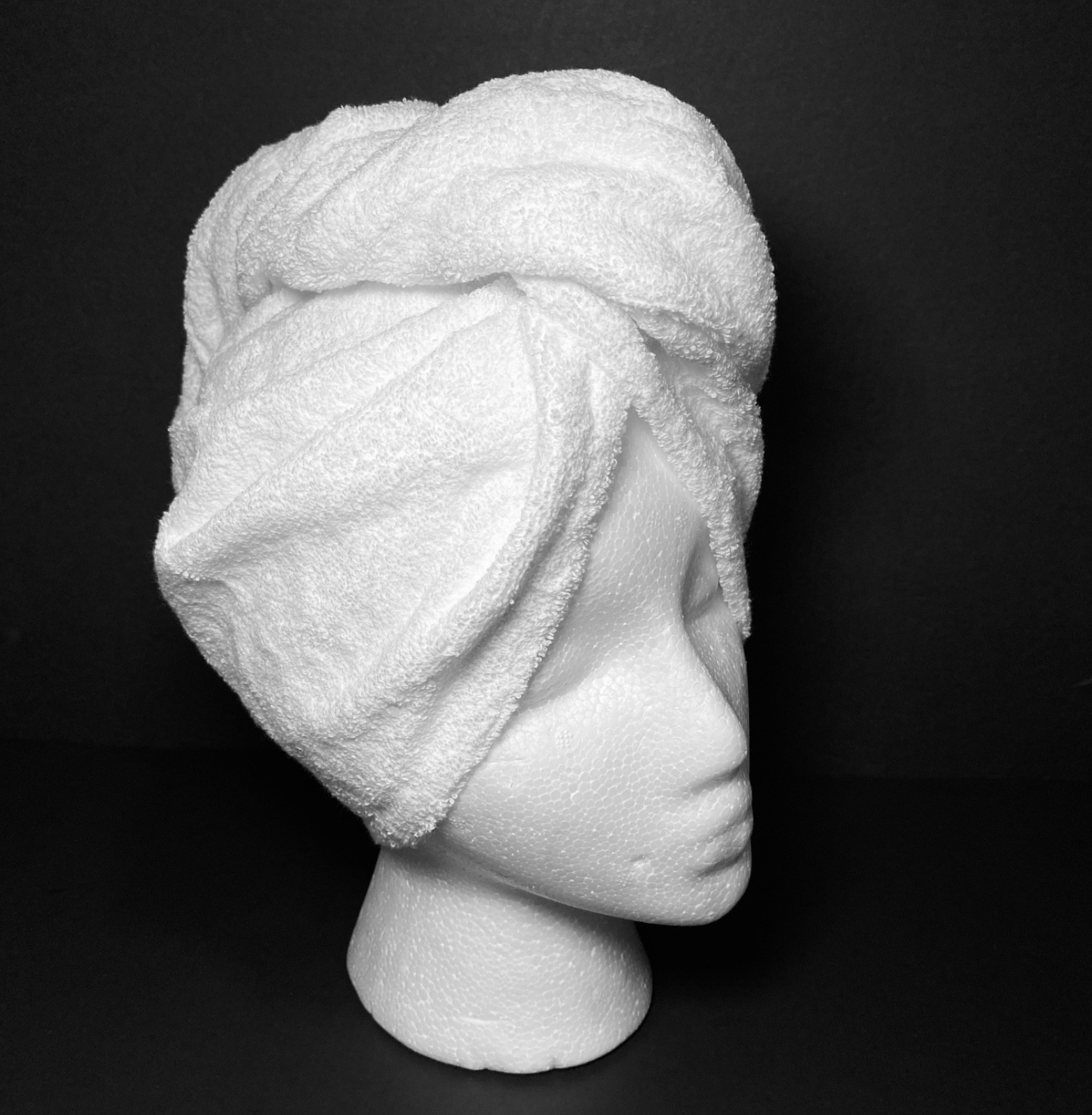 Hair Towel Turban Absorbent 100% Cotton Terry White Bath Shower Turbie Twist