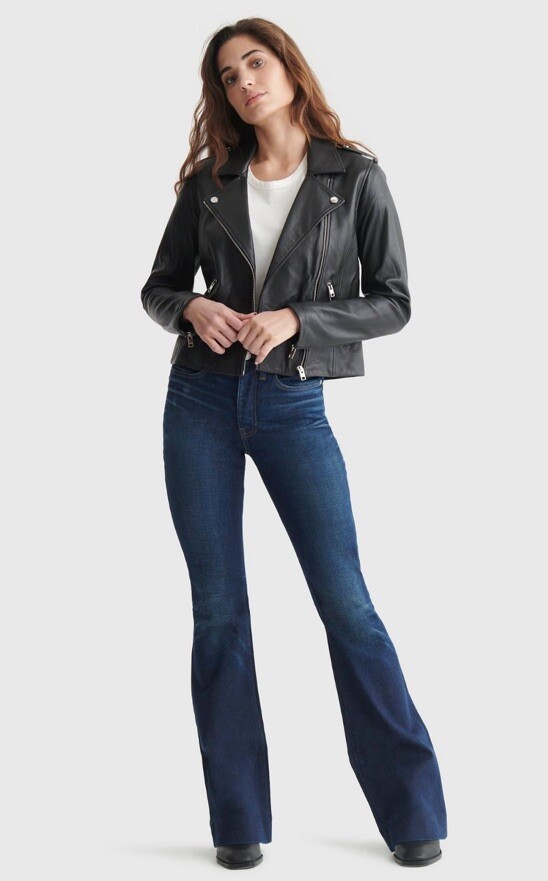 Lucky Brand High Rise Flare Stevie Ladies Jean Pants 10 Dark Wash 2way Stretch