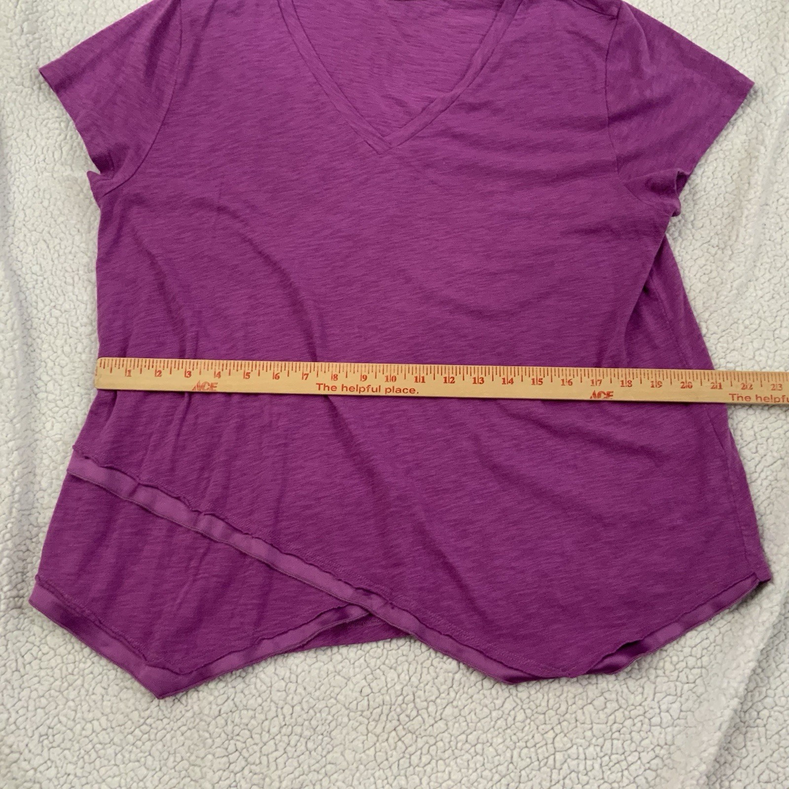Soft Surroundings Cotton Blend Short Sleeve Tee Shirt Purple Summer Classic PXL