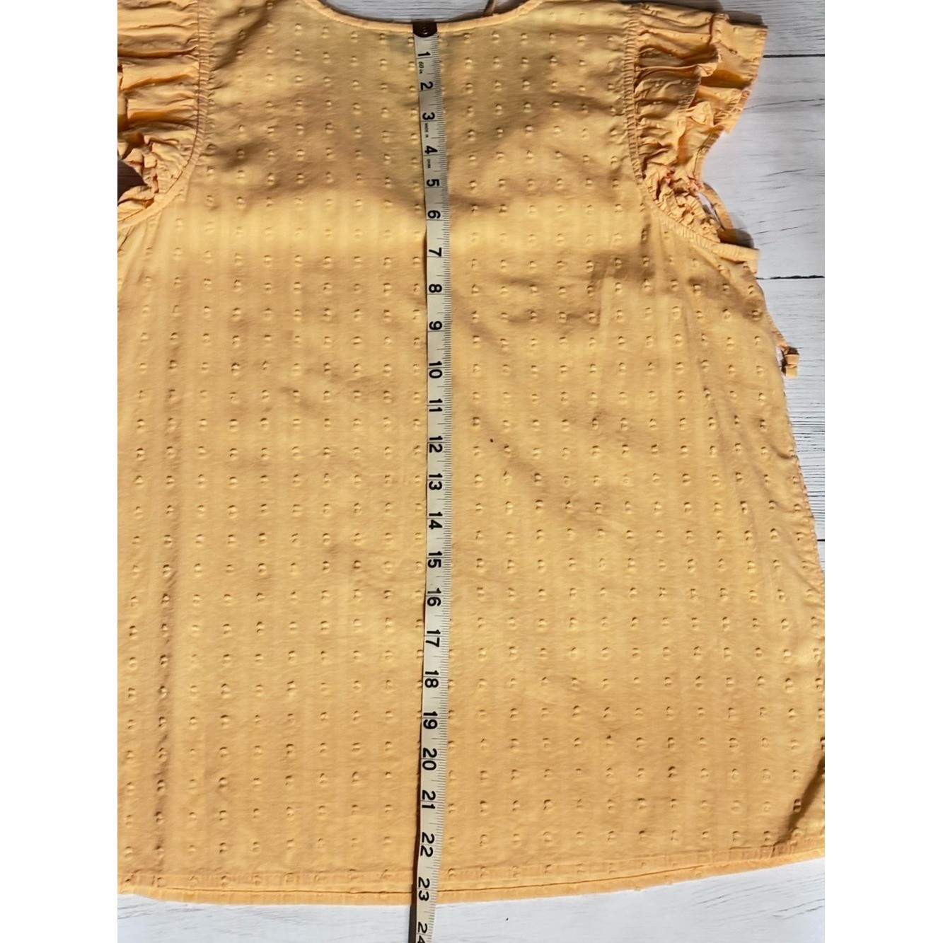 Universal Thread Mustard Yellow Flutter Sleeve Top Small Boho Summer Cottagecore