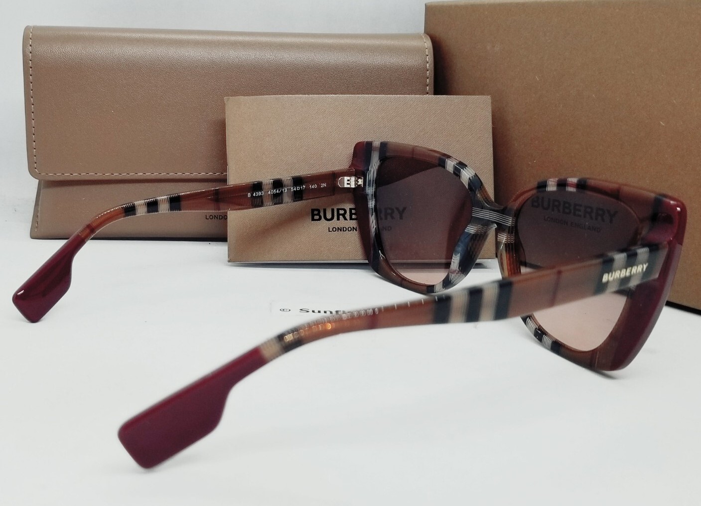 BURBERRY brown check/pink gradient MERYL BE4393 405413 54 sunglasses NEW IN BOX!