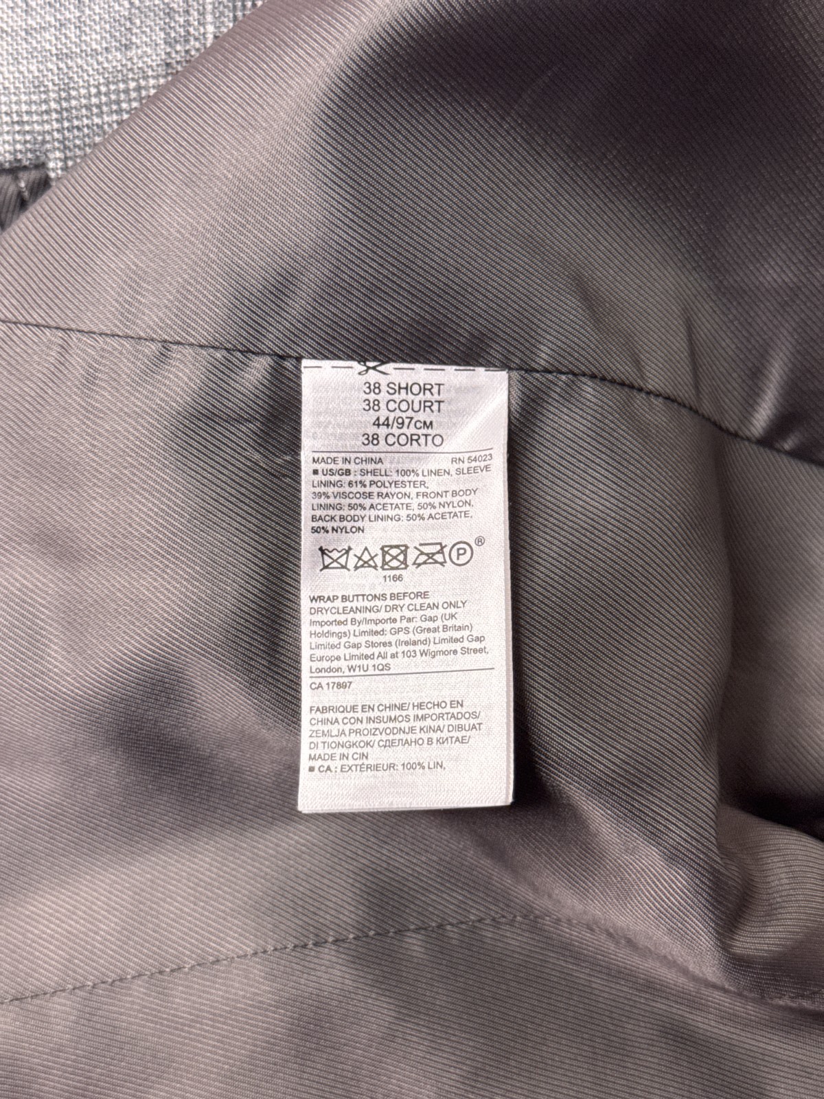 New Banana Republic Blazer 38 Short Mens Gray Check 100% Linen Slim Fit Jacket