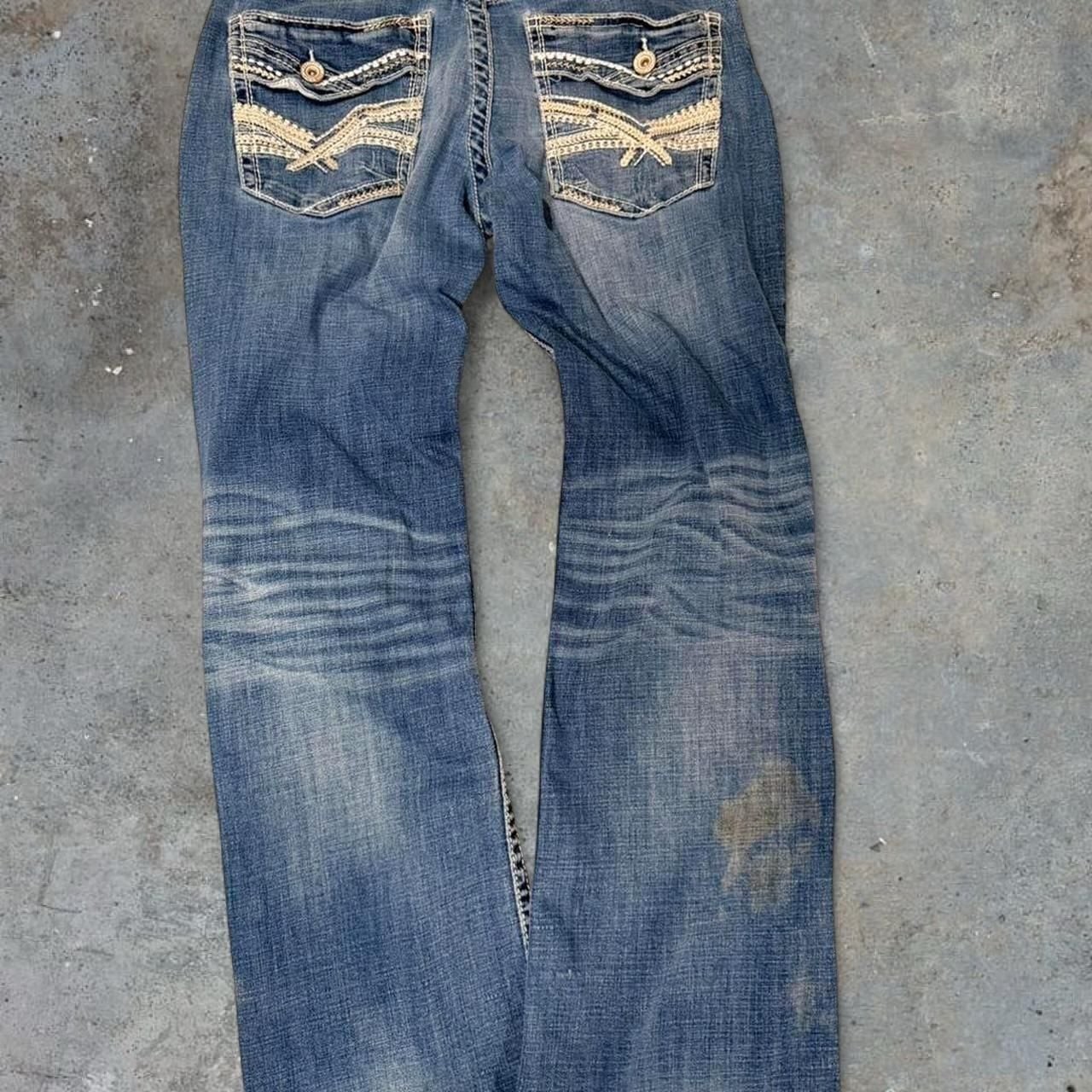 BKE Carter Bootcut Jeans 32R Light Wash Embroidered Flap Pocket