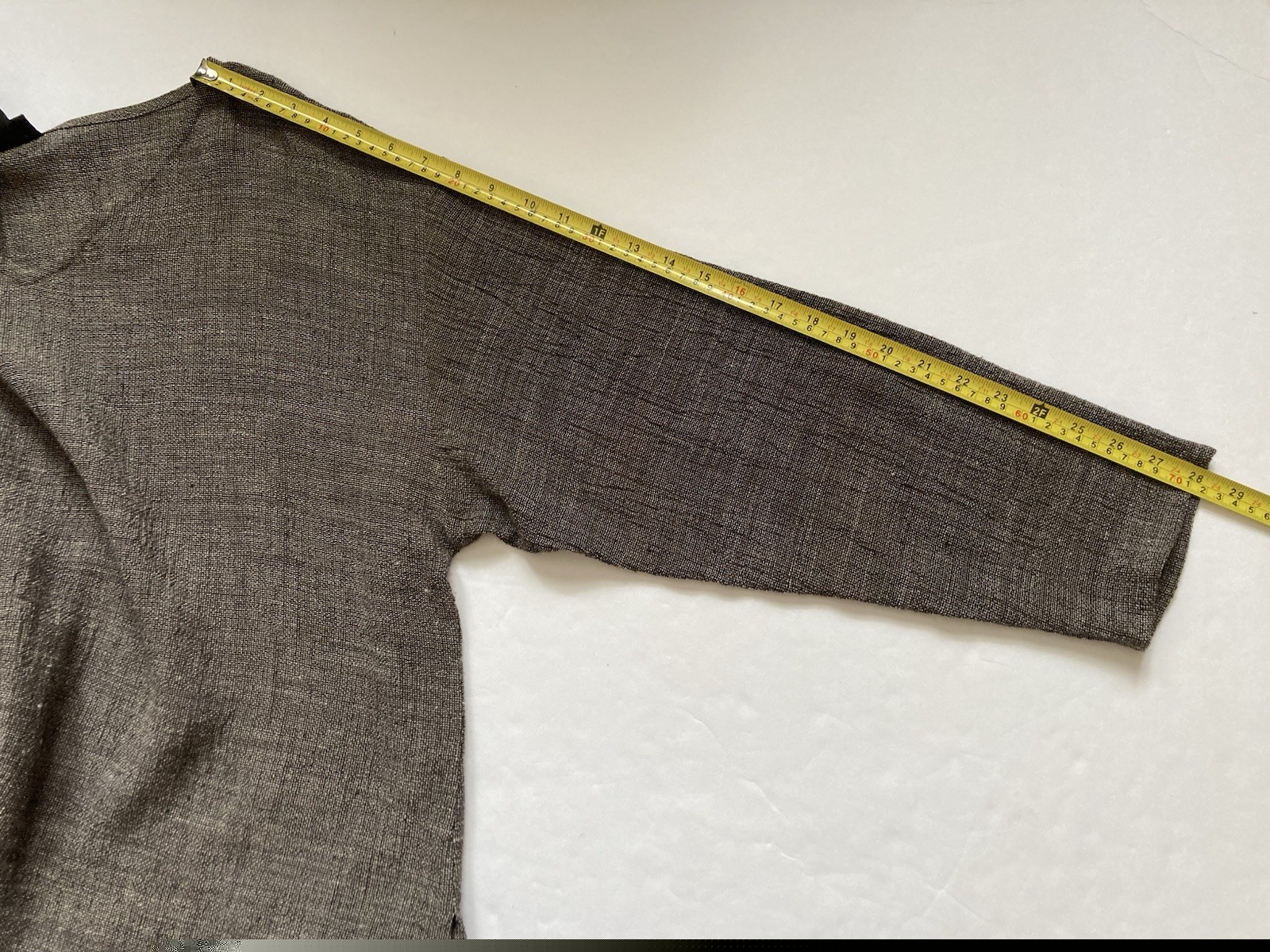 EILEEN FISHER Top Wool Viscose Blend Textured Long Sleeve Brown Oversized Sz S