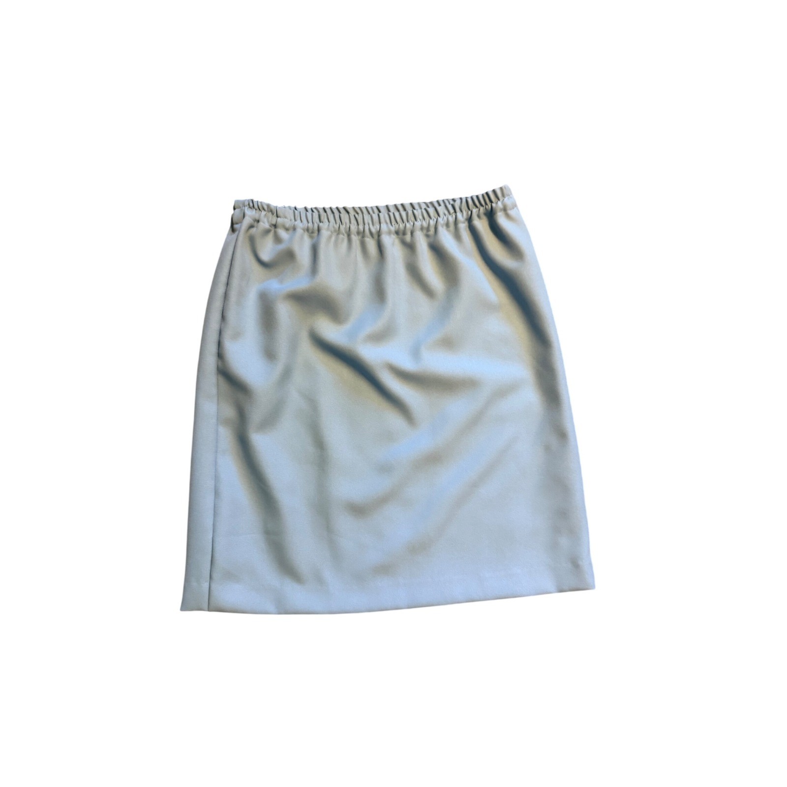 Vintage Light Blue Elastic Waist Pencil Skirt Knee Length Minimalist Pastel