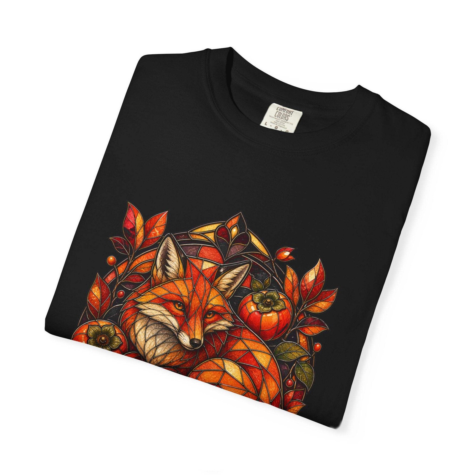Stained Glass Persimmon Fox Graphic Tee