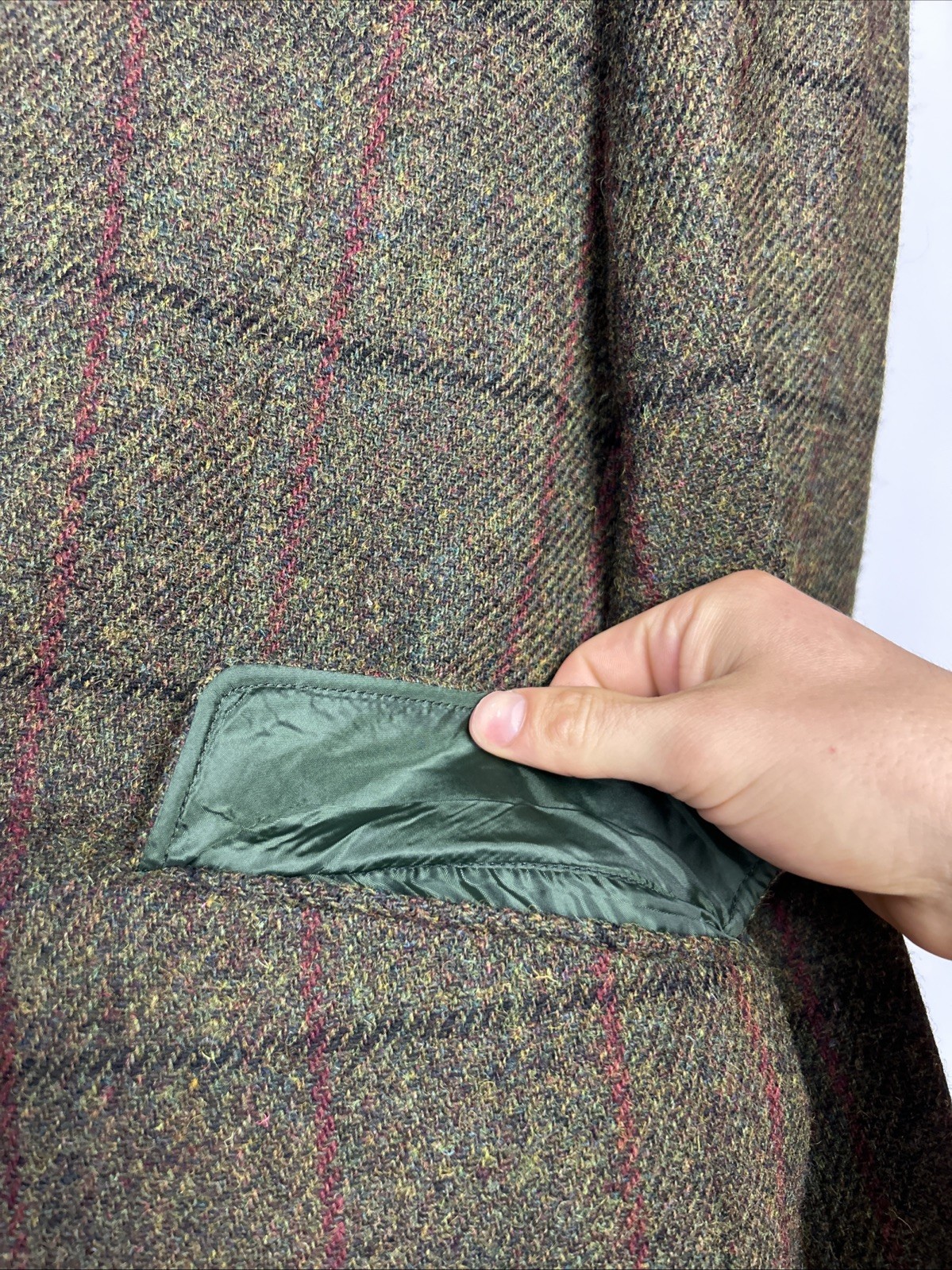 HARRIS TWEED (46R) Mens Sport Coat Jacket ‘Western Isles’ Windowpane Herringbone