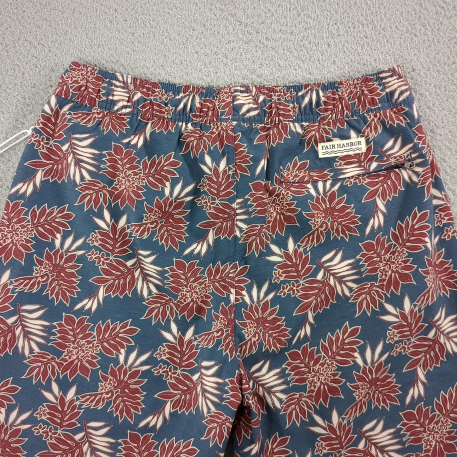 Fair Harbor Shorts Mens Large Blue Bayberry 7 Inch Swim Trunks Lined Drawstring