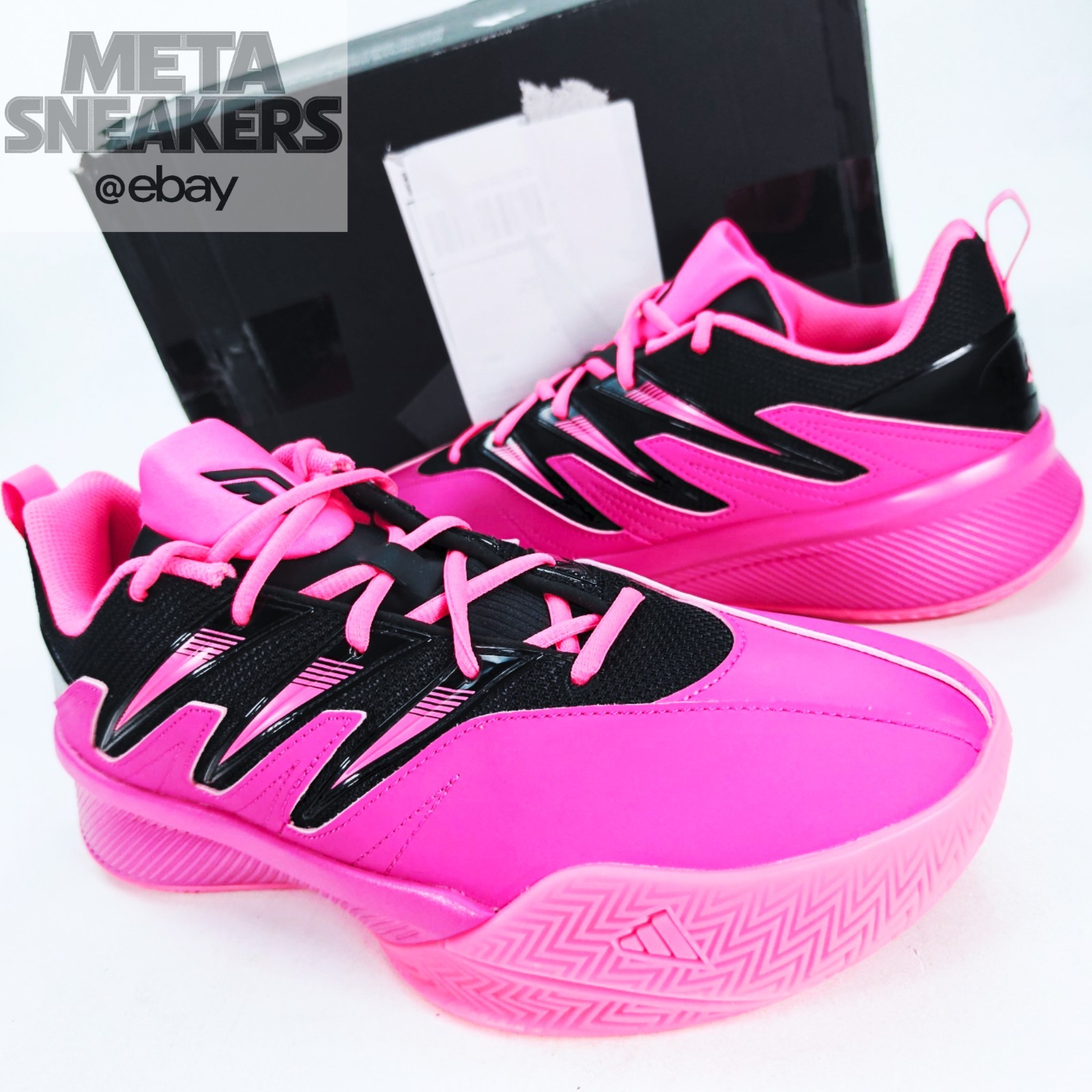 Adidas US 11 Men’s Pink Black Lifestyle Basketball Dame Certified 3 JI1545 Used