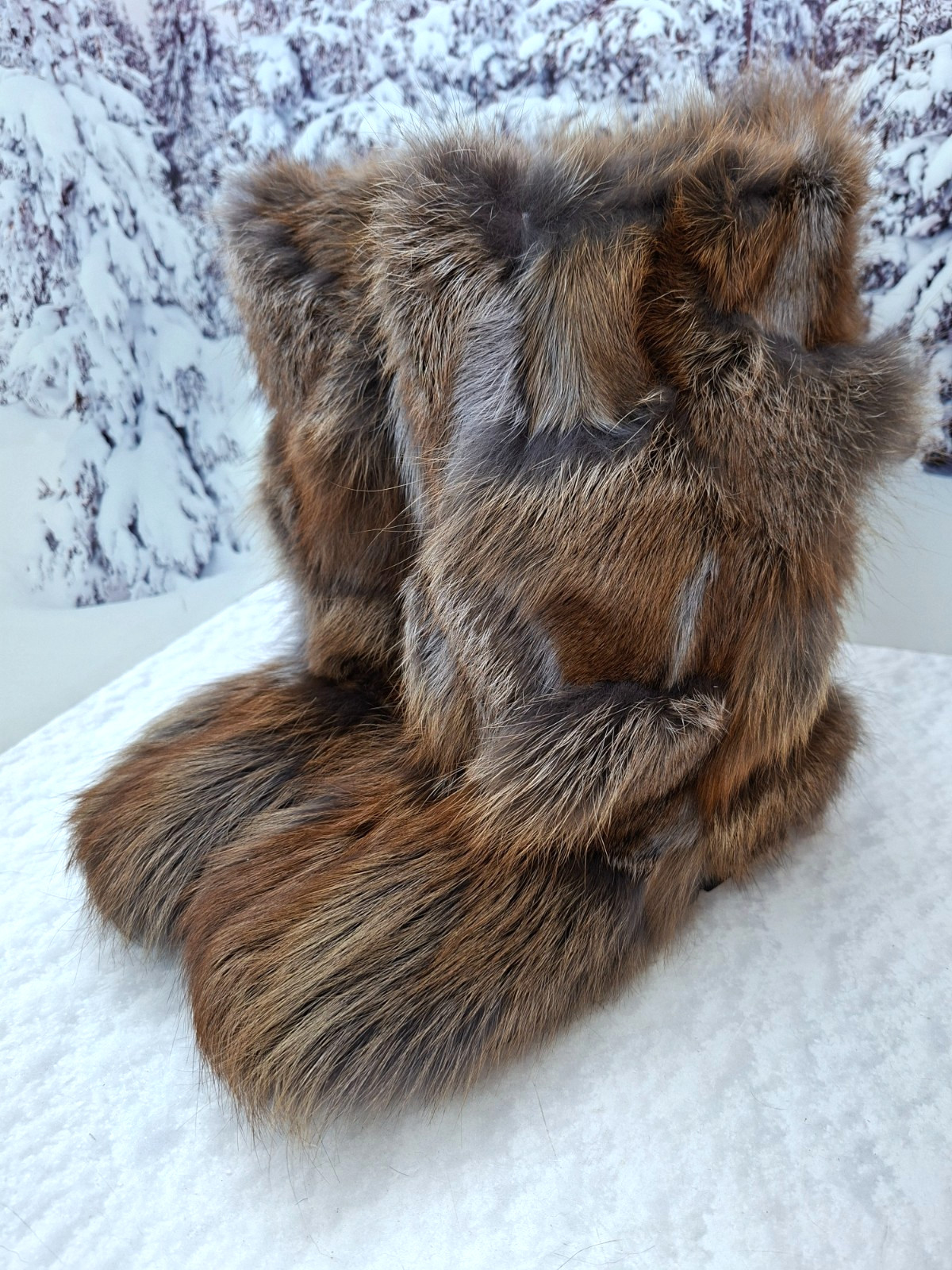 Patchwork Fox fur boots for women, mukluks, yeti boots, Womens Eskimo boots
