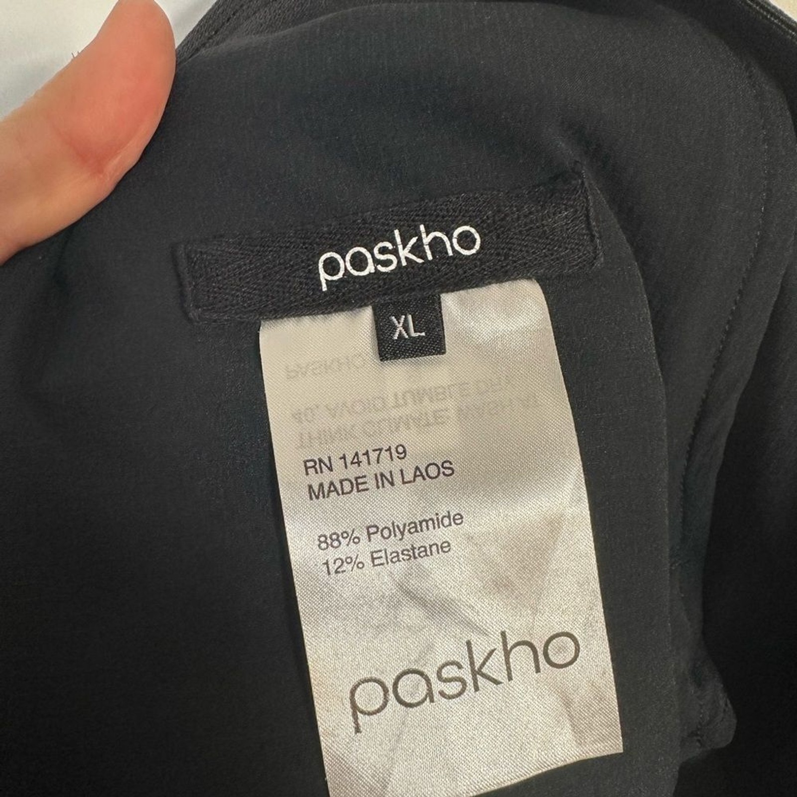 Paskho Black Pull On Straight Leg Pants Hiking outdoor Travel Size XL womens