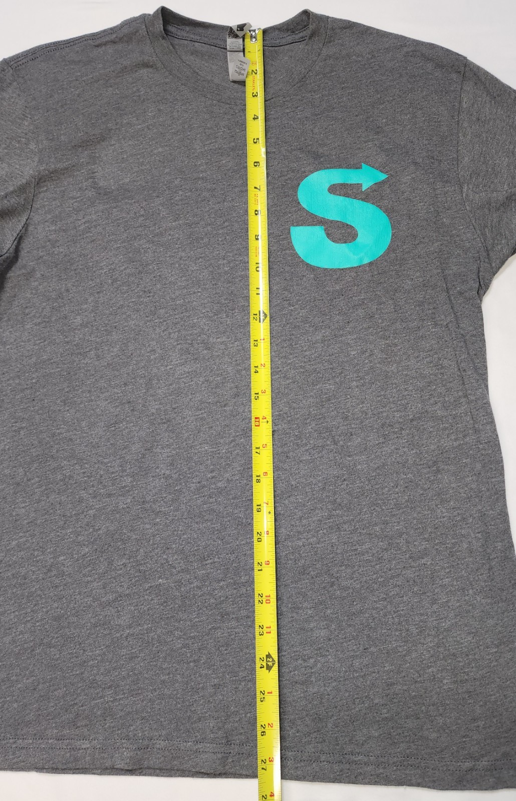 Next Level Apparel Men Charcoal Gray T-Shirt Turquoise Sherpa Size M