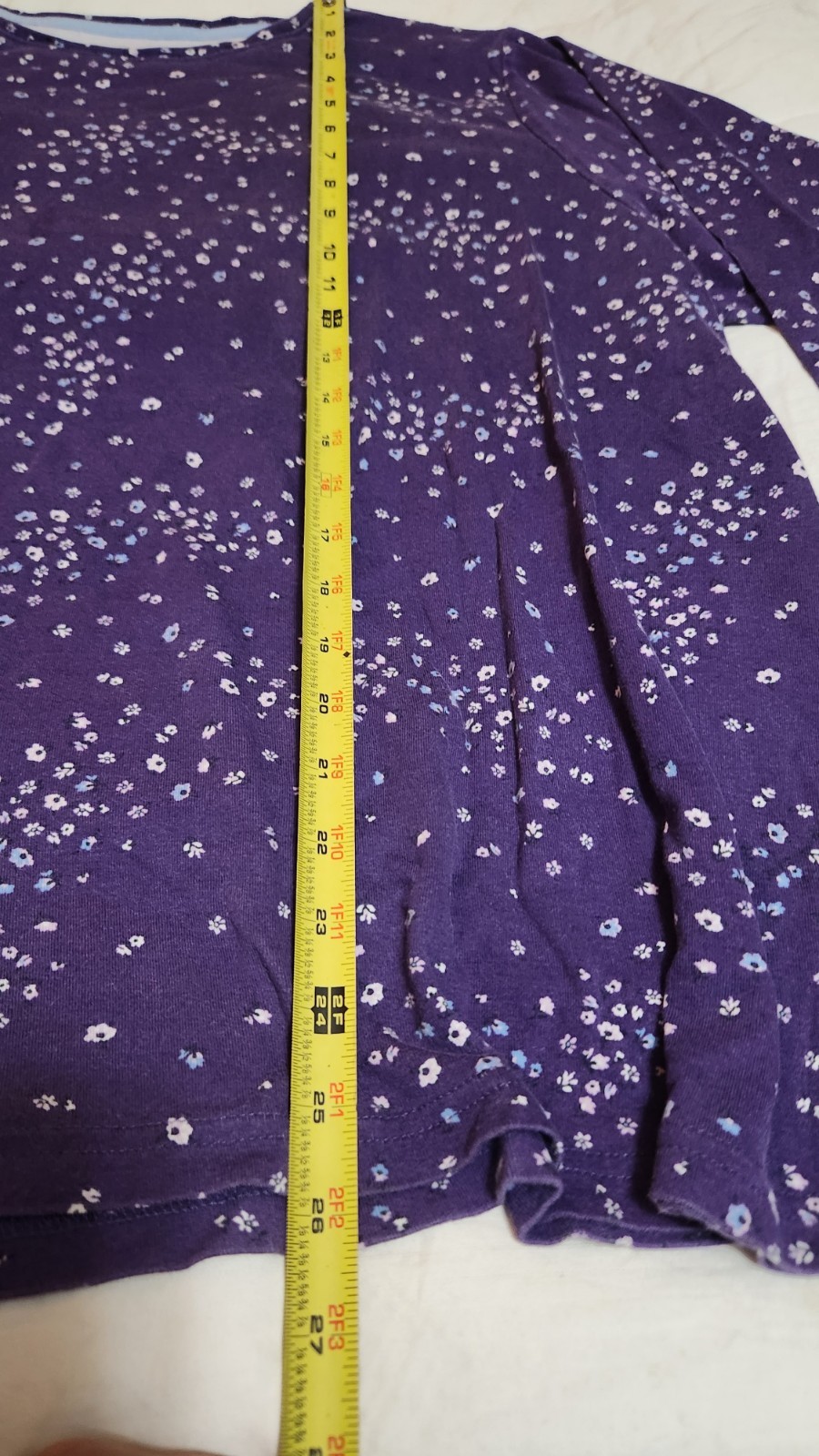 ​Croft & Barrow 3X Womens Purple Floral Ditsy Print Long Sleeve Tee Shirt Plus