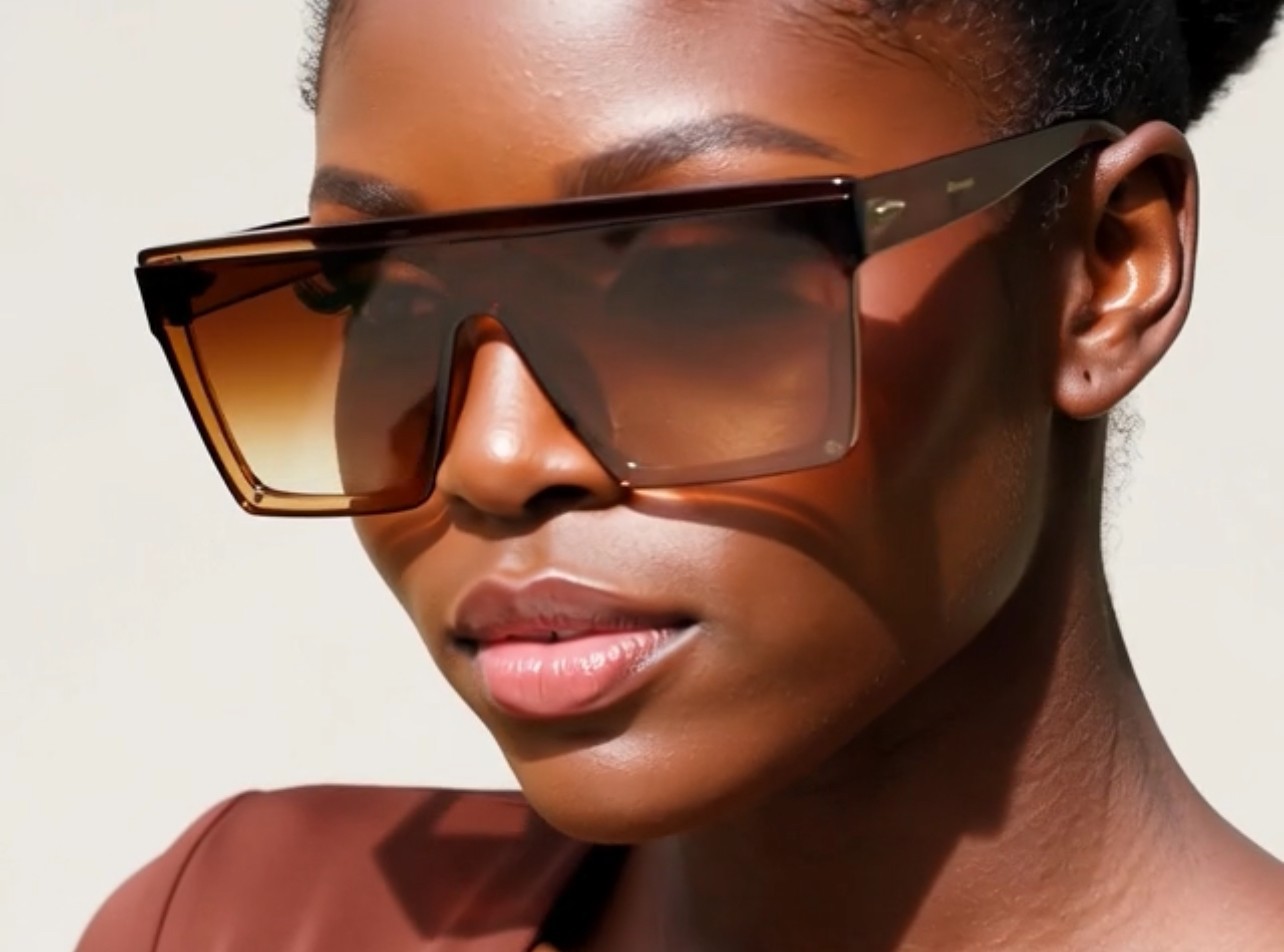 Men’s Women’s Sunglasses Fashion Designer Square Flat Black Lens Retro New Style