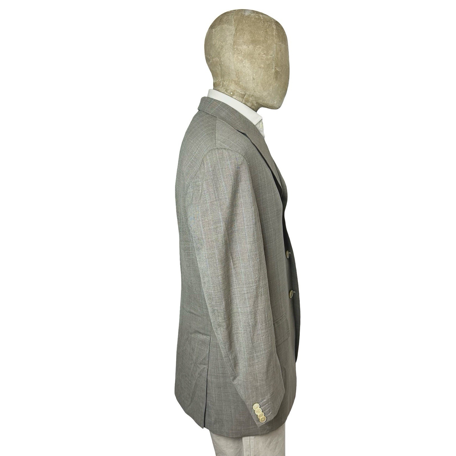 Corneliani Blazer Jacket 40” Wool Summer Grey Check Sport Coat Men’s Italian
