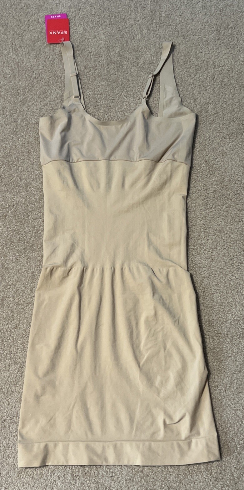 Spanx Large NWT Shape My Day Open Bust Super Control “Natural” Full Slip Dress