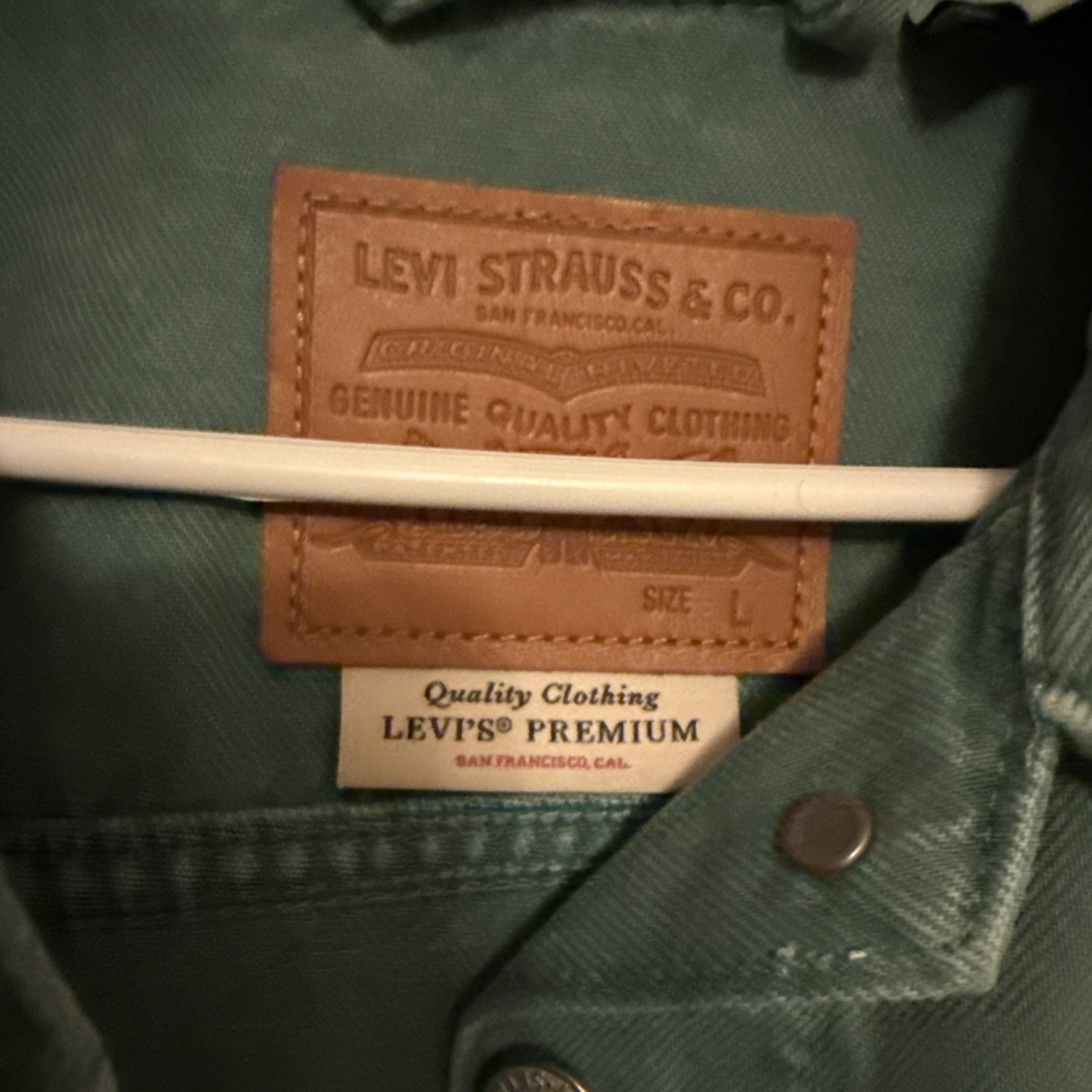 LEVI’S Premium 90’s Style Denim Trucker Jacket Women’s L Large Green Sri Lanka