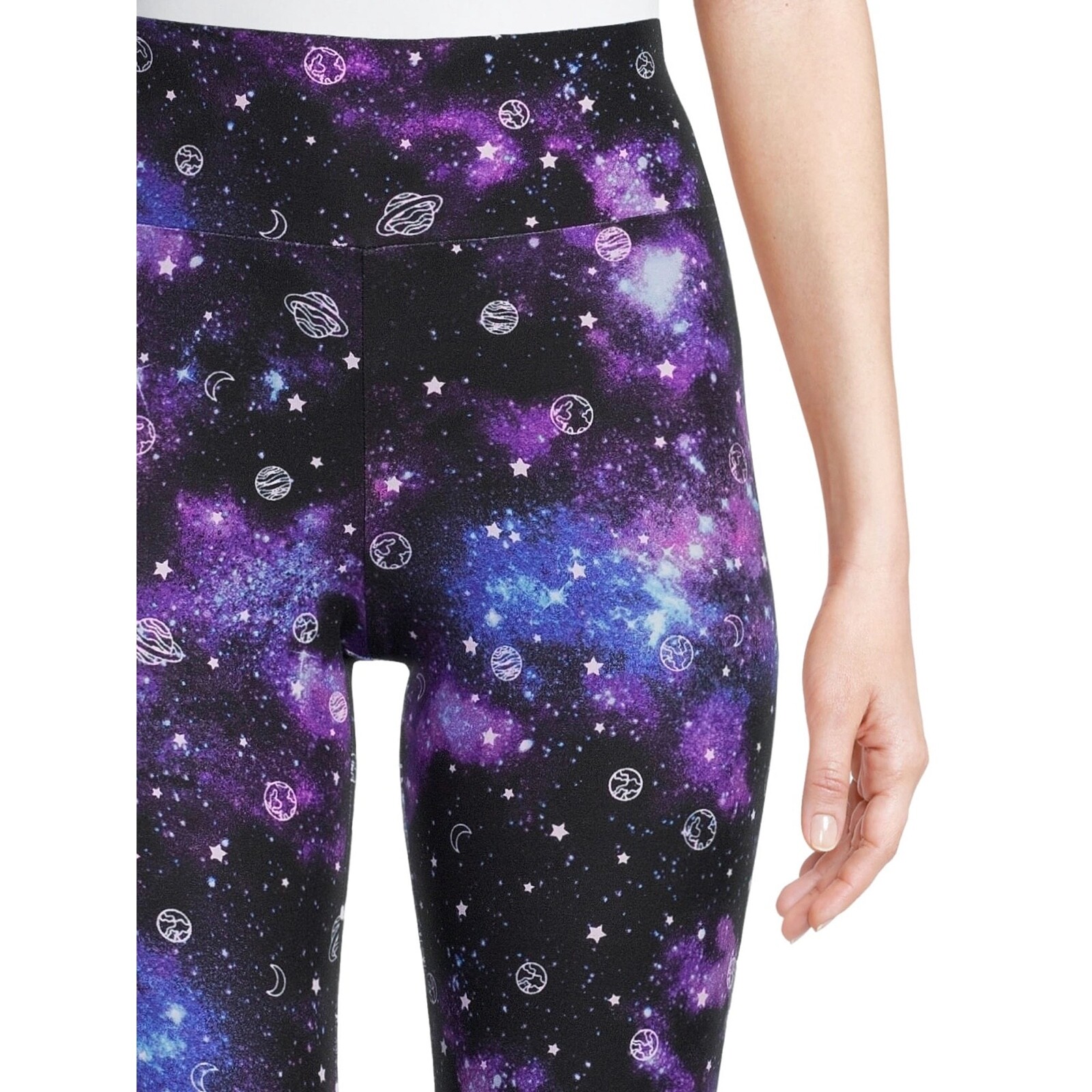 No Boundaries NOBO Juniors Purple Tie Dye Space High Rise Sueded Leggings NWT