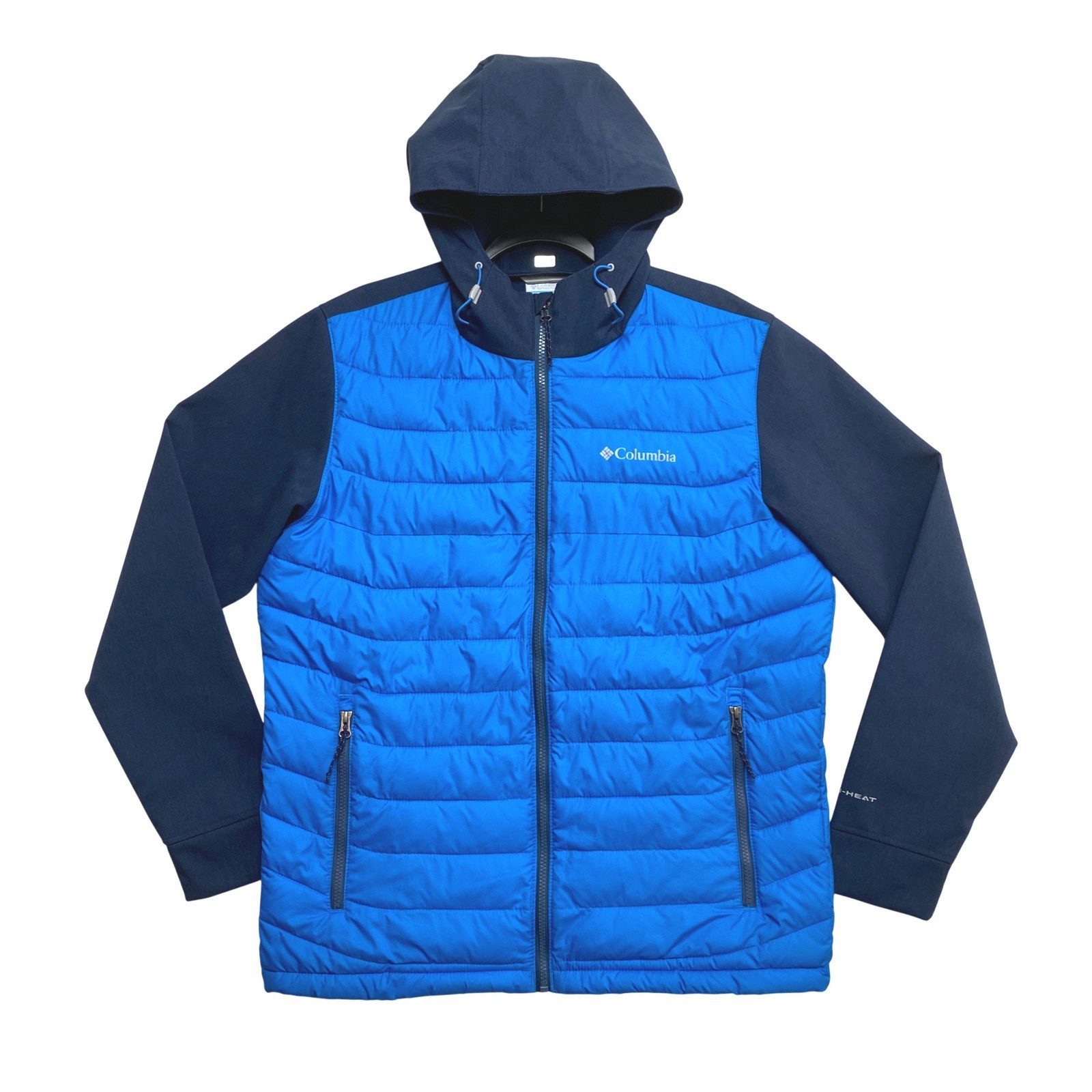 Columbia Puffer Jacket Mens Size Medium Blue Navy Omni-Heat Hybrid WM1509