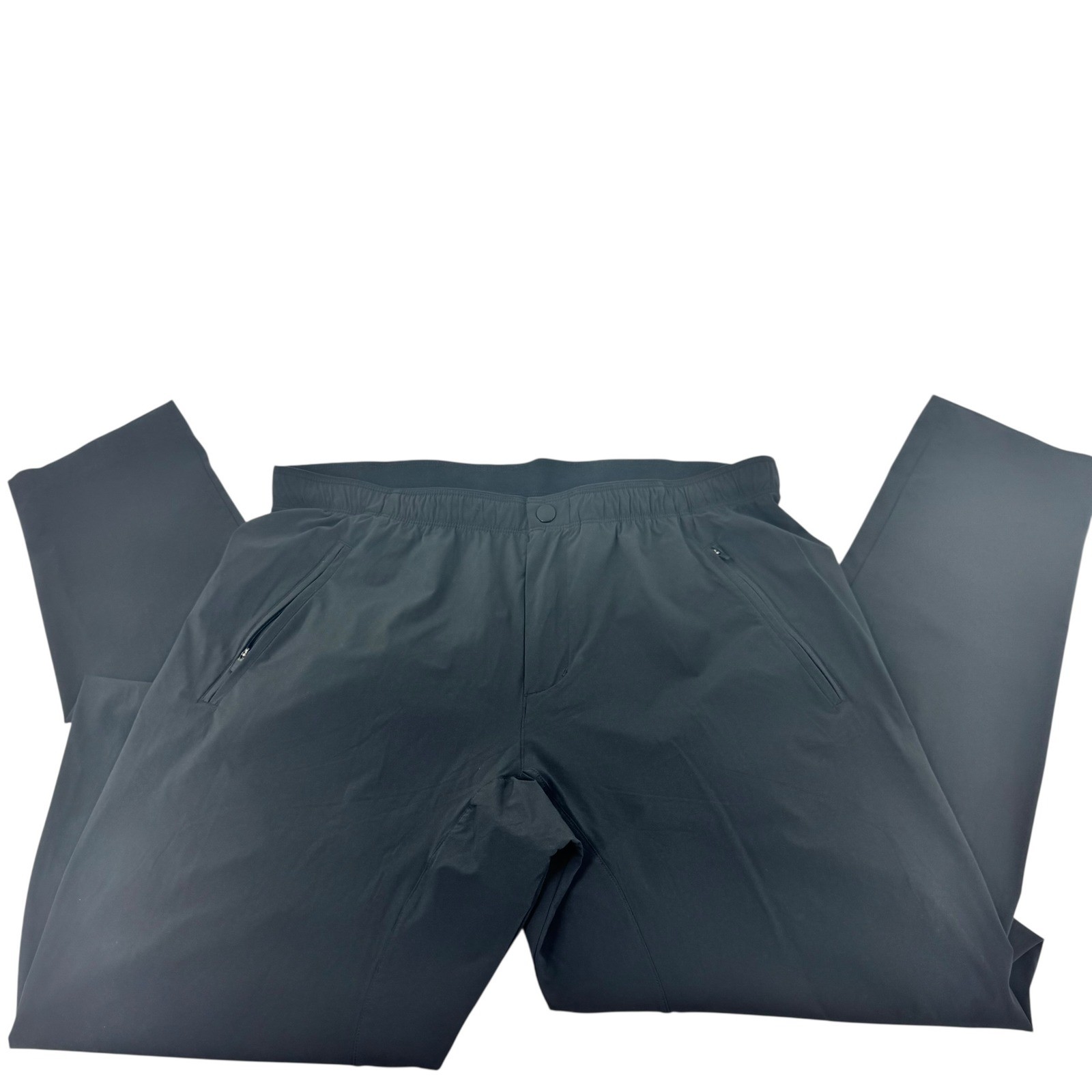 Paskho Mens Technical Travel Pants Black Stretch Commuter Trousers Size L