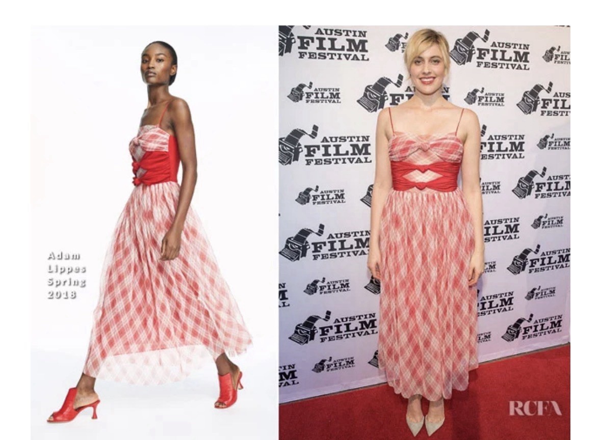 Adam Lippes Red, White & Pink Sleeveless Bow Front Mesh Plaid Midi Dress Size 6