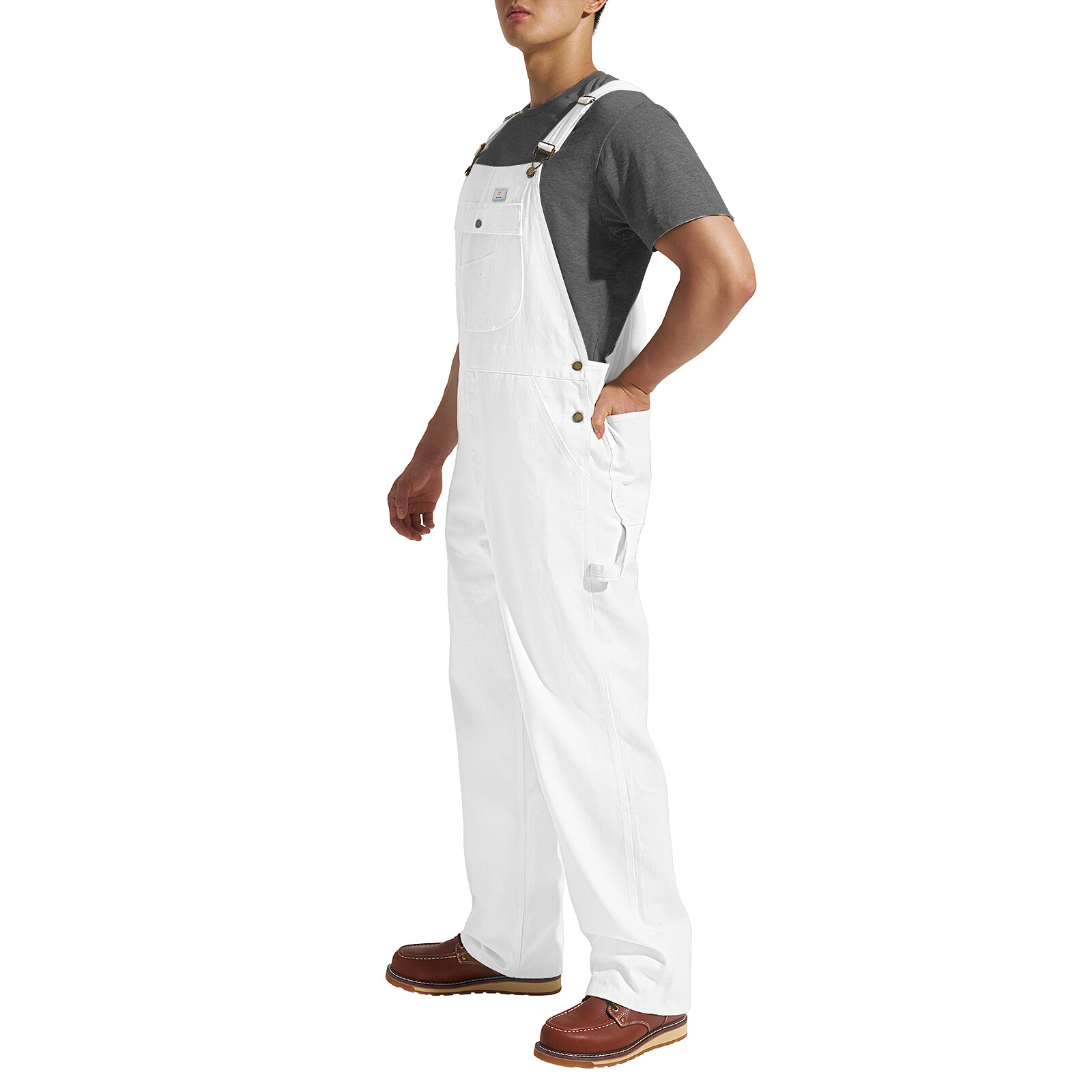 HISEA Men’s Bib and Brace Carpenter Overalls Dungarees Heavy Duty Workwear Jeans
