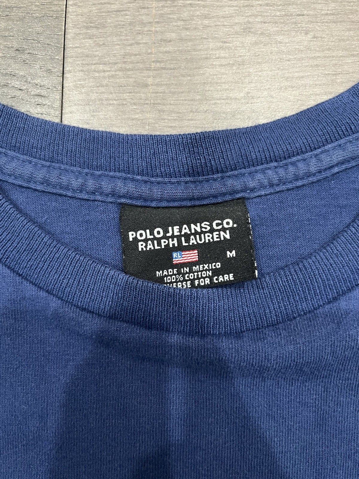 Vintage Y2K 1967 Polo Jeans Co. Ralph Lauren Navy Blue Graphic Shirt, Great Con.